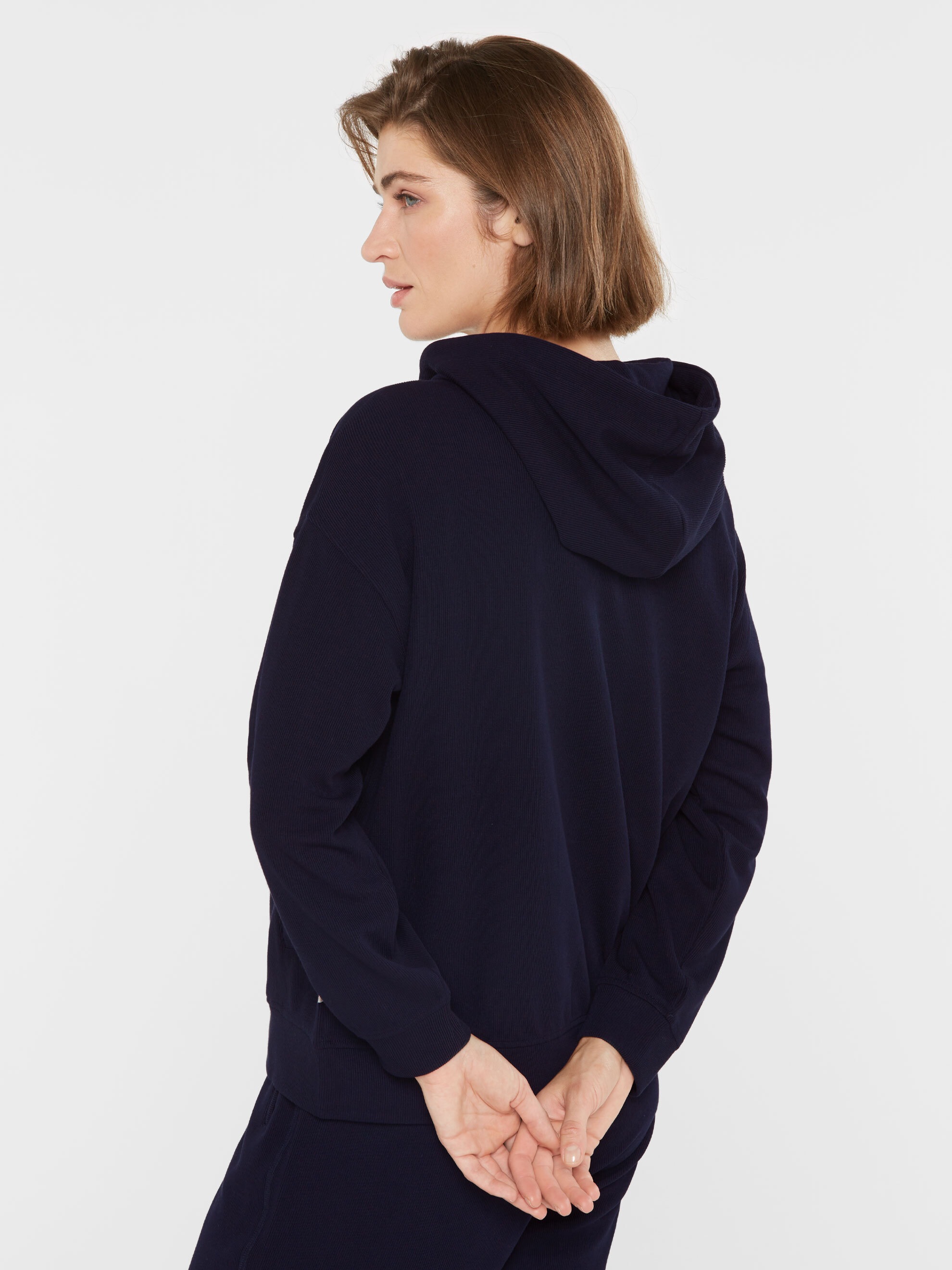 SENSES.THE LABEL Kapuzensweatjacke mit verstellbarer Kapuze