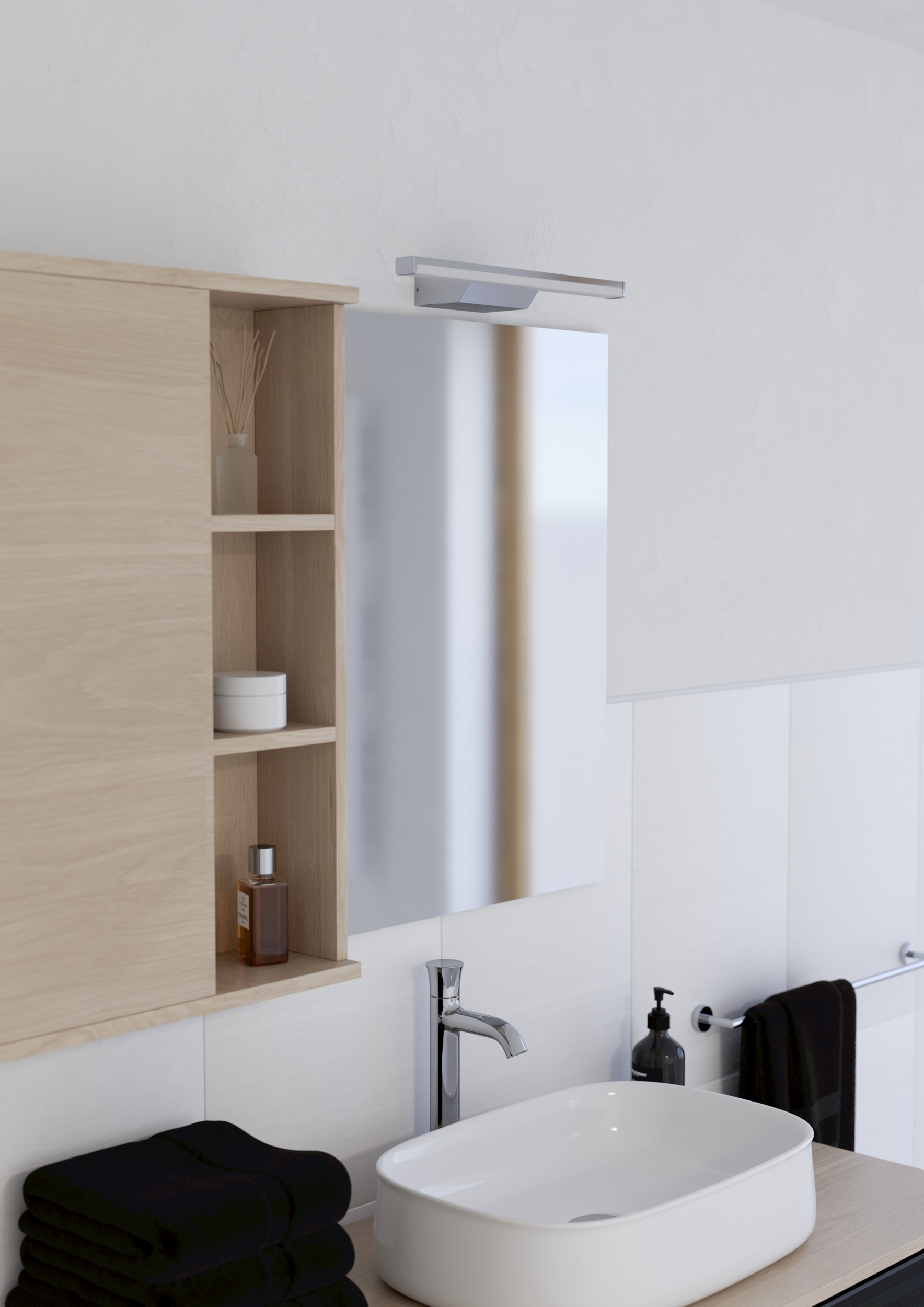 EGLO Spiegelleuchte »REGELLO-Z Spiegellampe - Kunststoff, Alu - LED - 12W - IP44« LED-Modul 1 Stk. Kaltweiß | Neutralweiß | RGB | Warmweiß