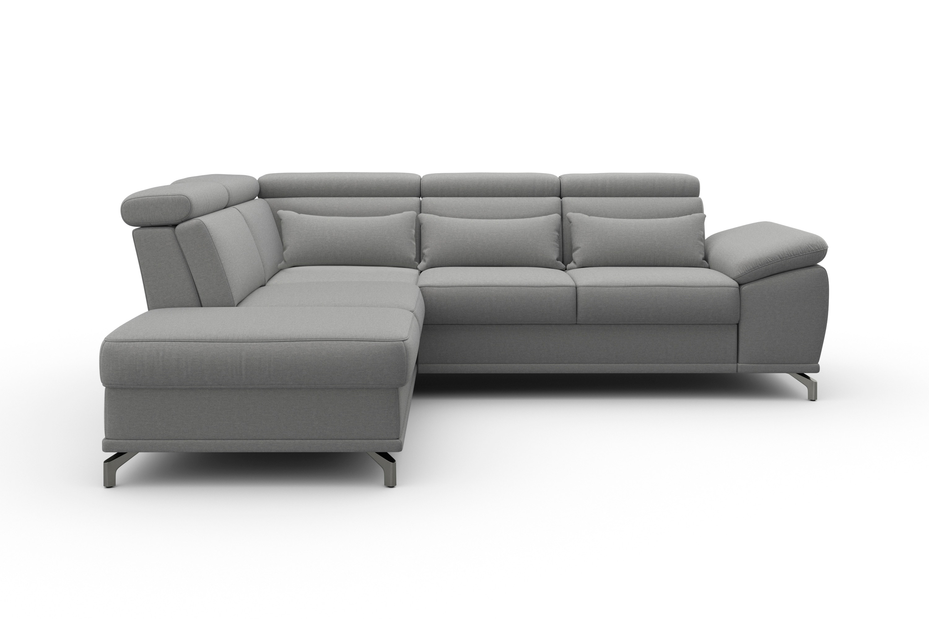 sit&more Ecksofa "Cabrio L-Form, B: 274 cm, mit Sitztiefen-, Arm- & Kopfteilverstellung" 3 Nierenkissen, Federkern, optional Schlaffunktion und Stauraum