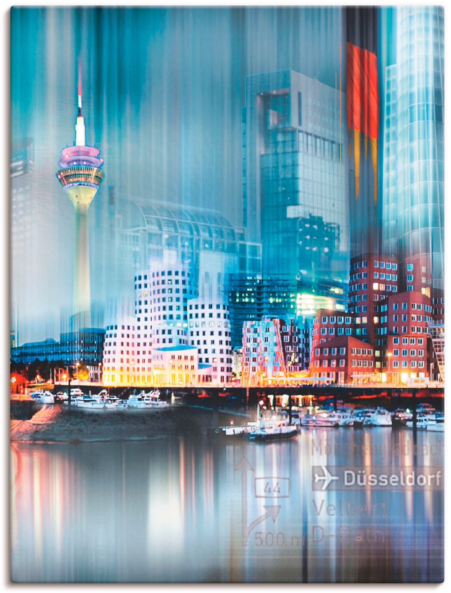 Artland Wandbild »Düsseldorf Skyline Collage VI«, Deutschland, (1 St.), als  Leinwandbild, Wandaufkleber oder Poster in versch. Größen kaufen | BAUR