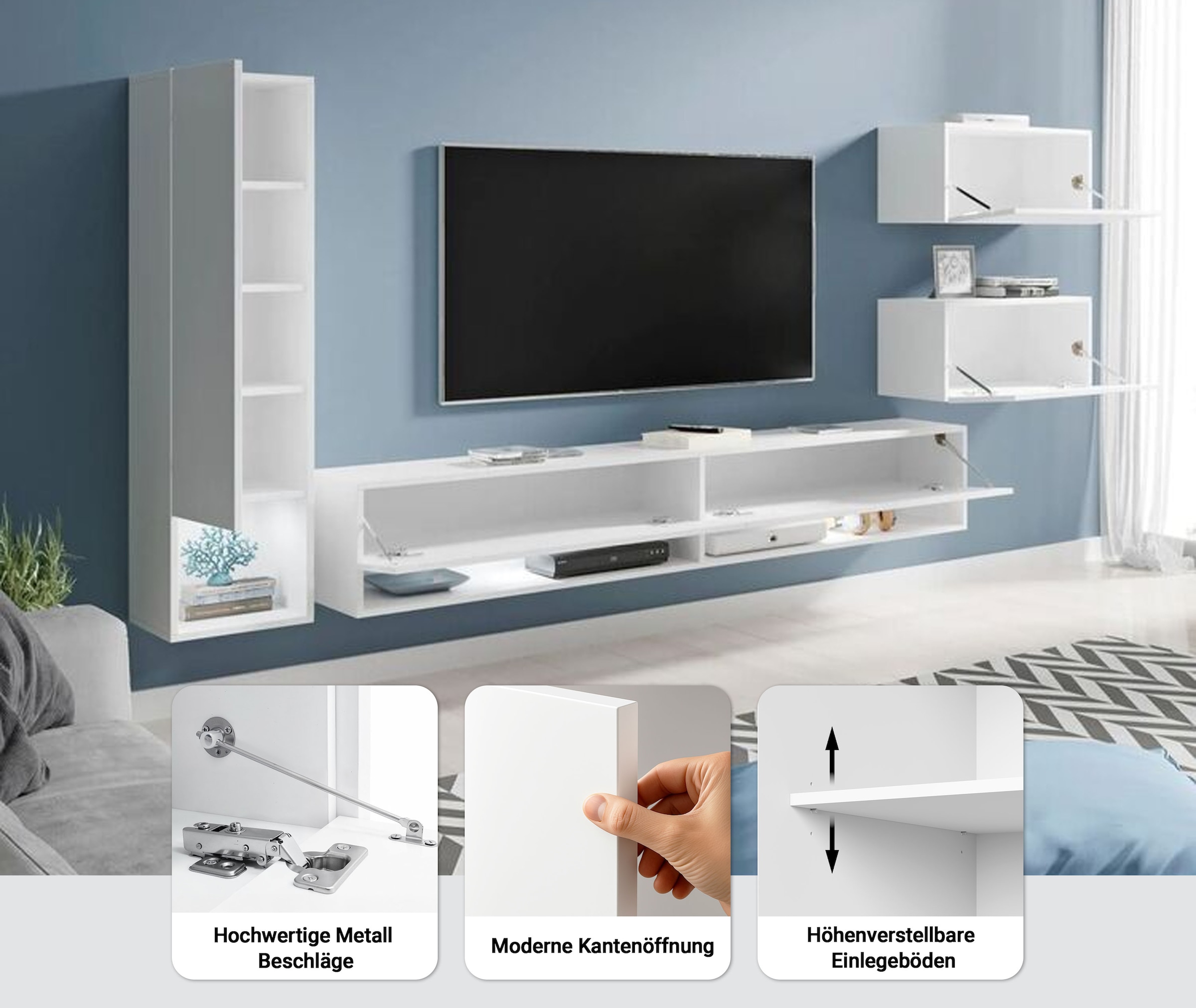 Home affaire Wohnwand »Amadeo« Set, 4 Stk. tlg.