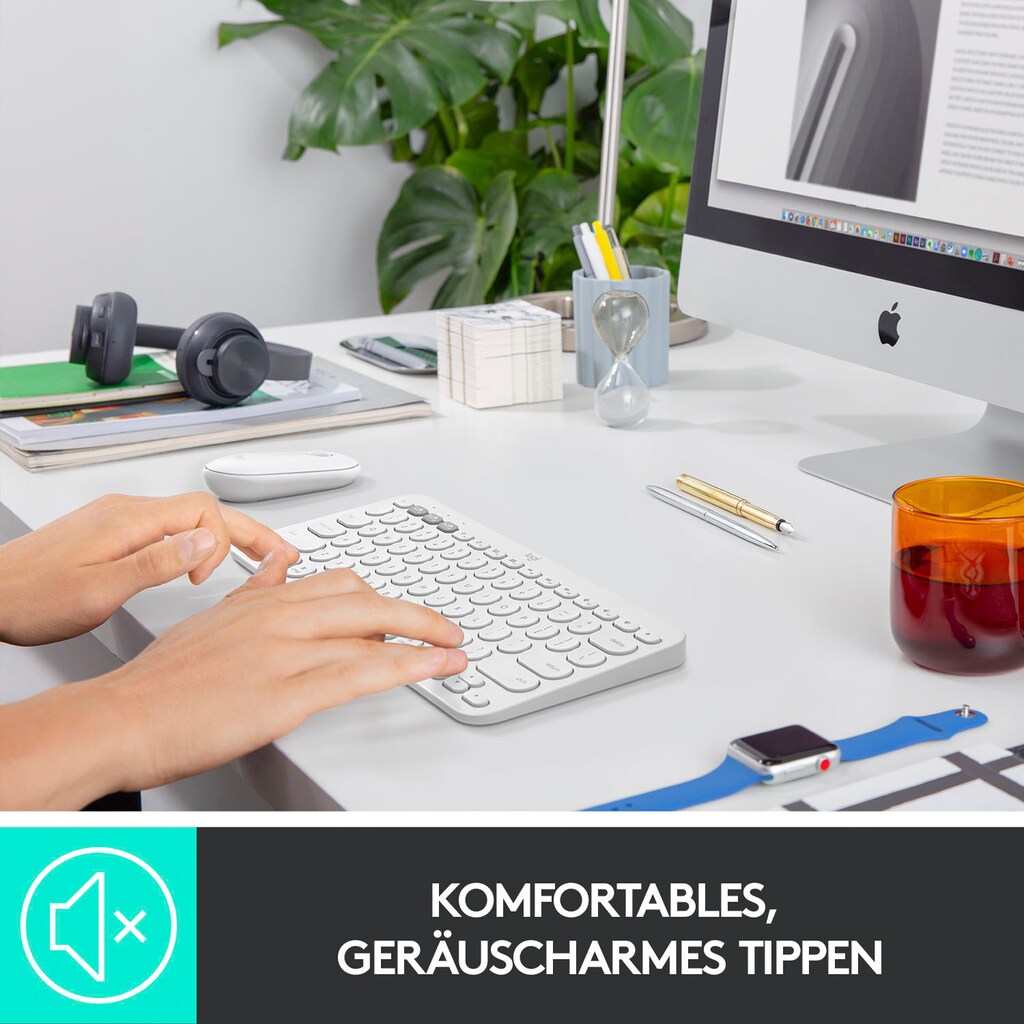 Logitech Apple-Tastatur »K380 offwhite«, (Easy-Switch-iOS Sondertasten)