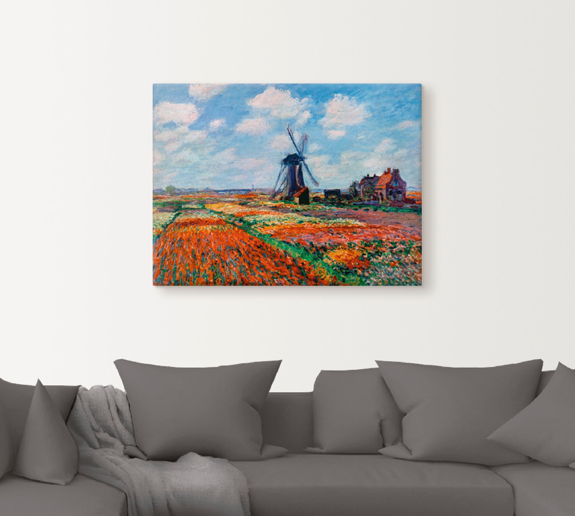 Leinwandbild ARTLAND "Tulpenfelder in Holland, 1886", rot (farbe bild(er): rot), B:40cm H:30cm, Bilder, Leinwandbild, auf Holzrahmen gespannt 2