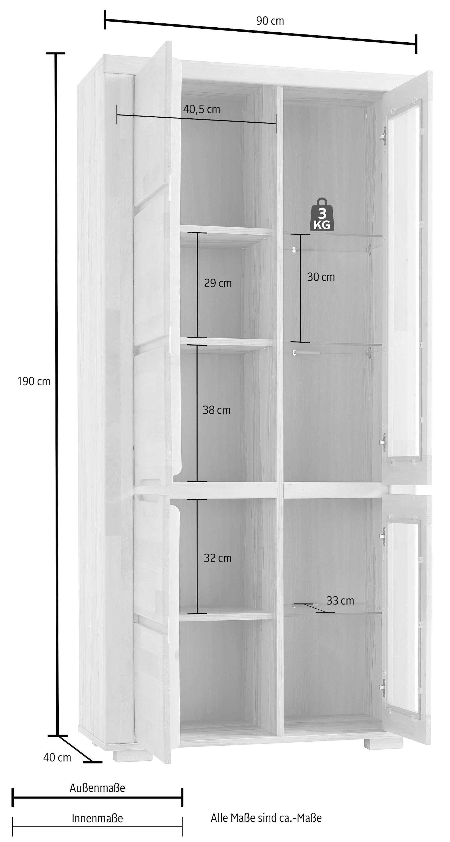 Woltra Vitrine »Denis«, 190 cm | Höhe BAUR