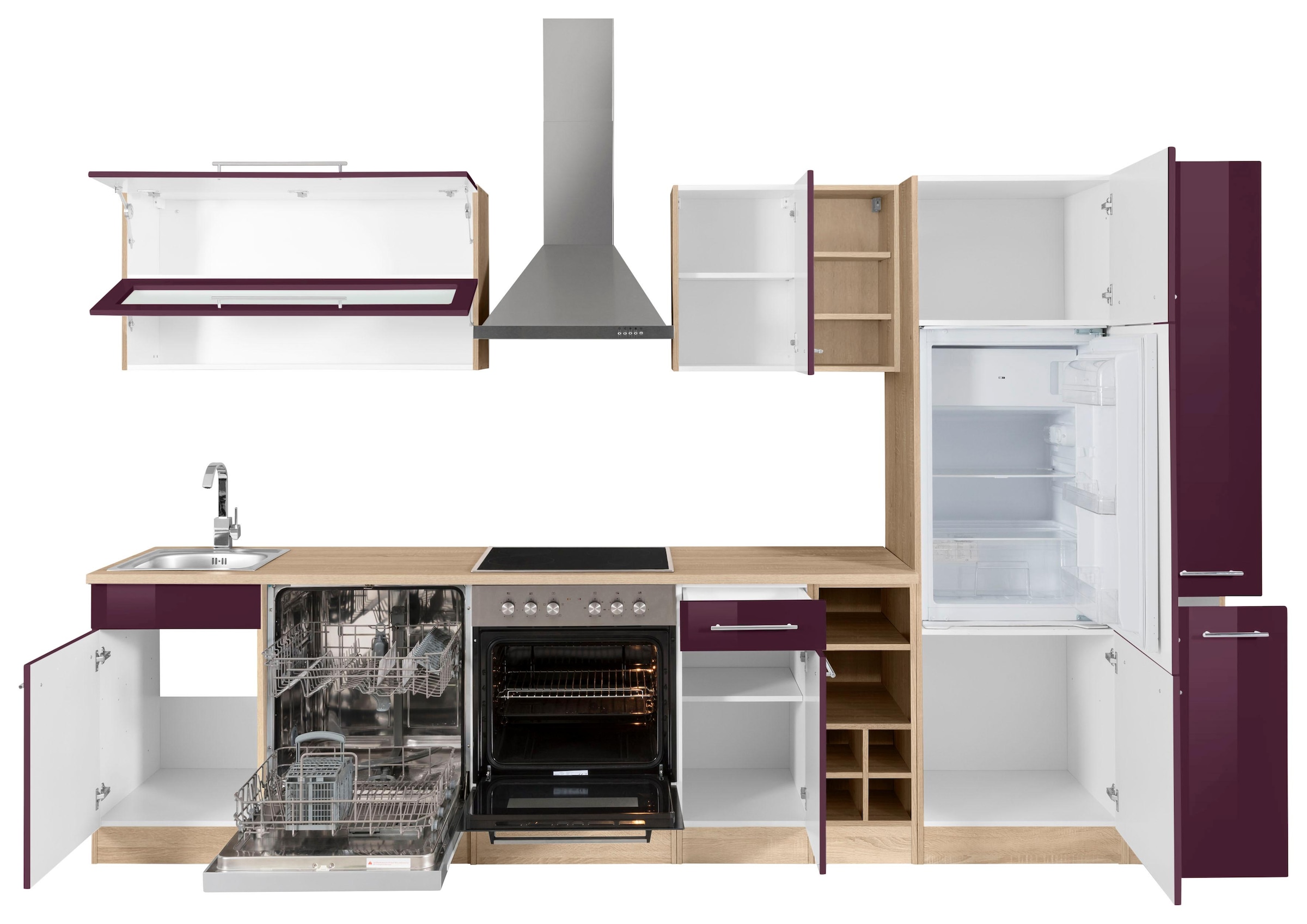 KOCHSTATION Küchenzeile »KS-Eton«, mit E-Geräten, Breite 330 cm
