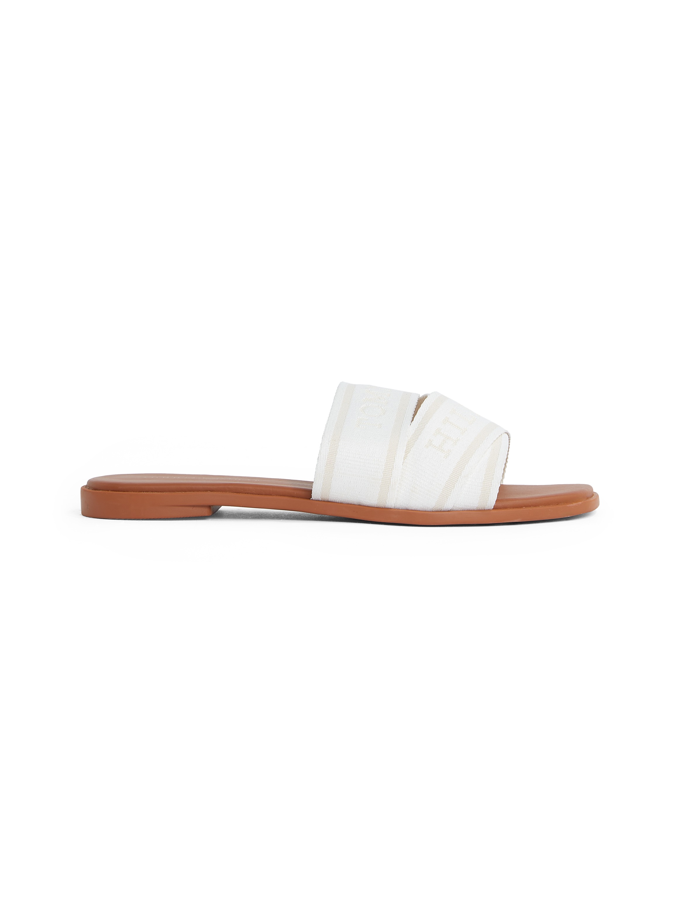 Tommy Hilfiger Pantolette »TOMMY HILFIGER WEBBING MULE«, Blockabsatz, Sommerschuh, Bequemschuh, Flats mit Logoschriftzug
