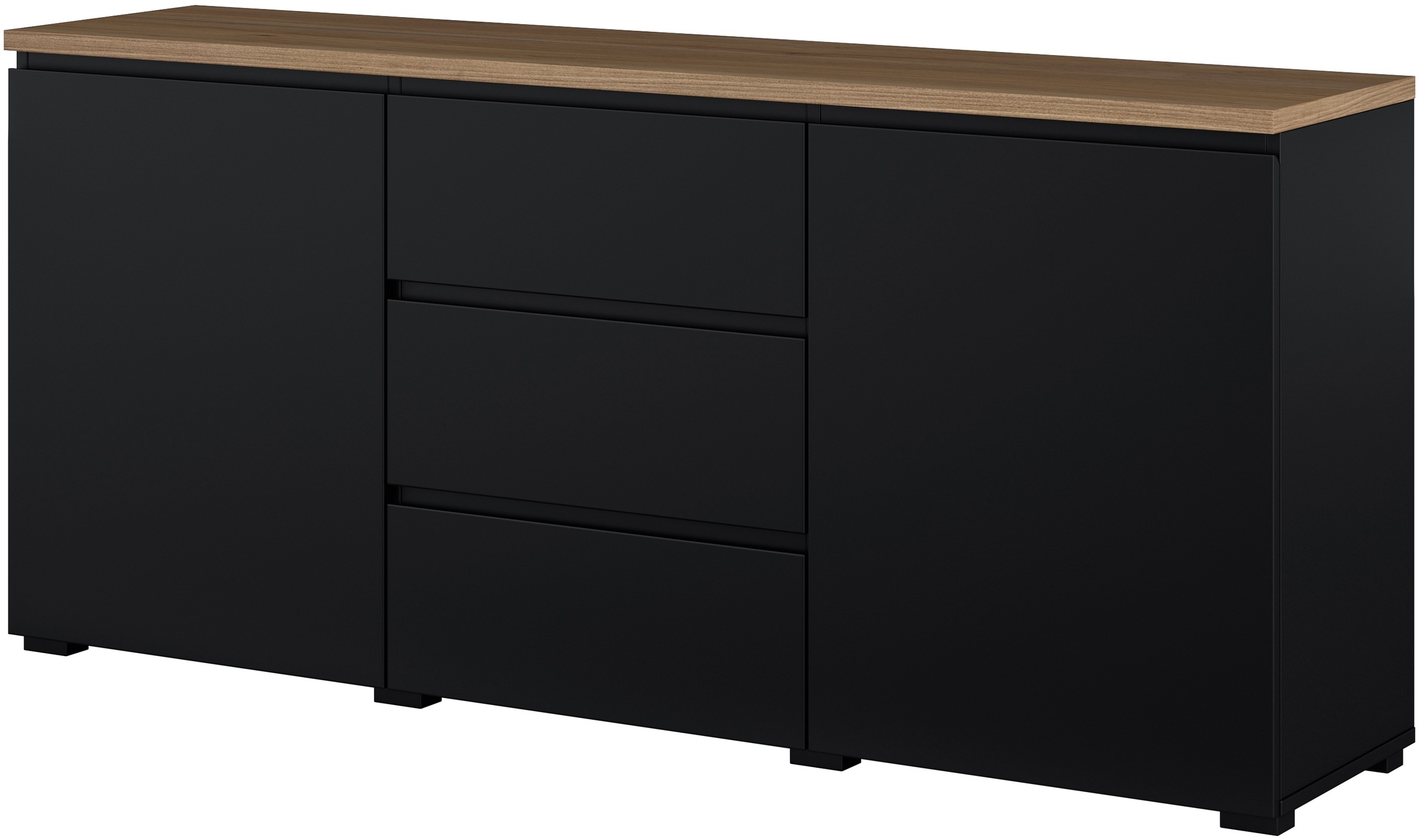 OTTO home Sideboard "Modo, Breite 150 cm, moderne grifflose Kommode 2Türen/3 SK" Schubladenkommode mit viel Stauraum, Einlegeböden verstellbar
