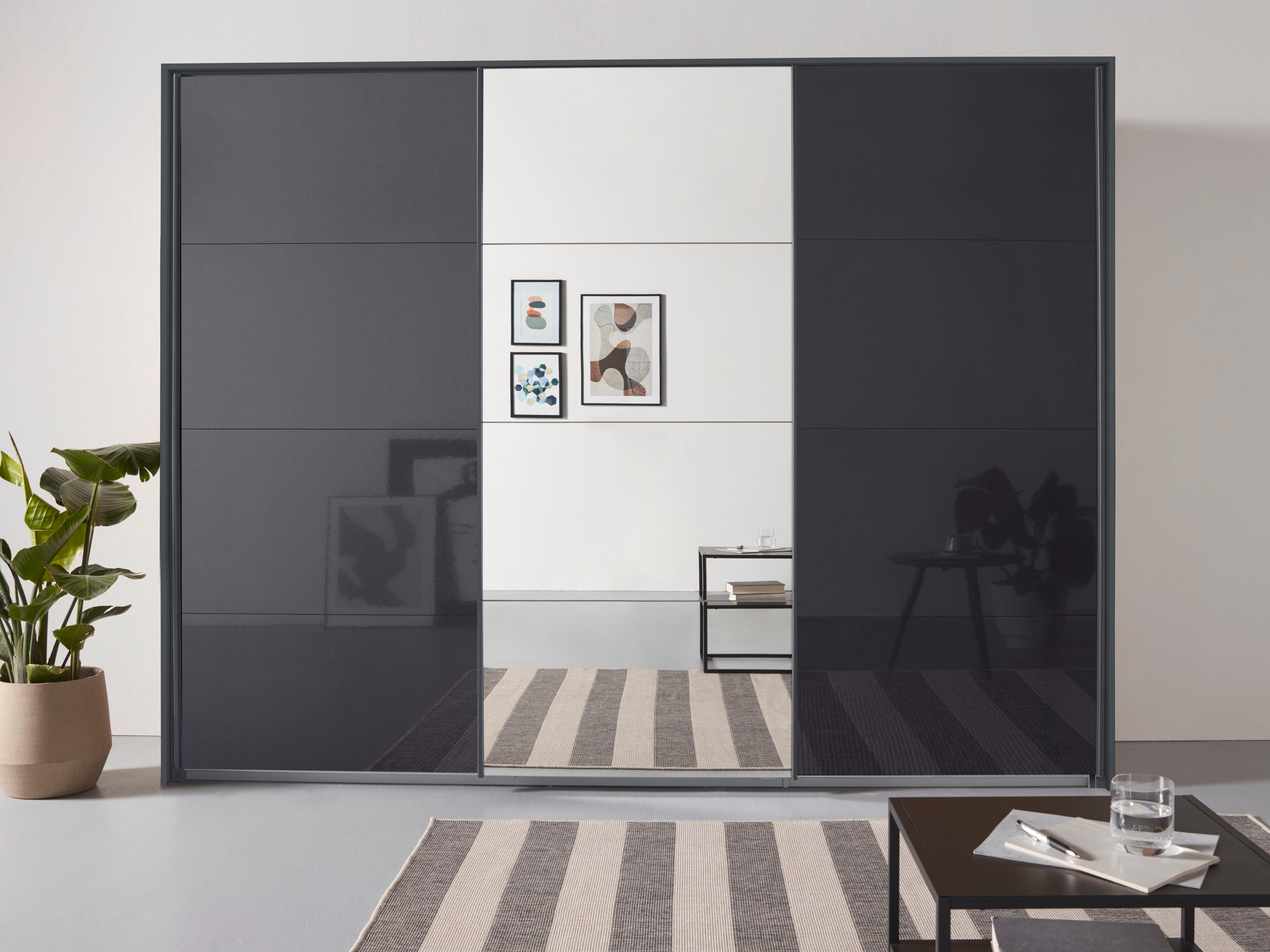 OTTO home "Mehrzweckschrank Aktenschrank Möbel Mietswohnung Schlafzimmer OTELI" Breiten 211/278/323/368 cm Höhen 214/233 cm, inkl. Passepartout optional mit Beleuchtung MADE IN GERMANY