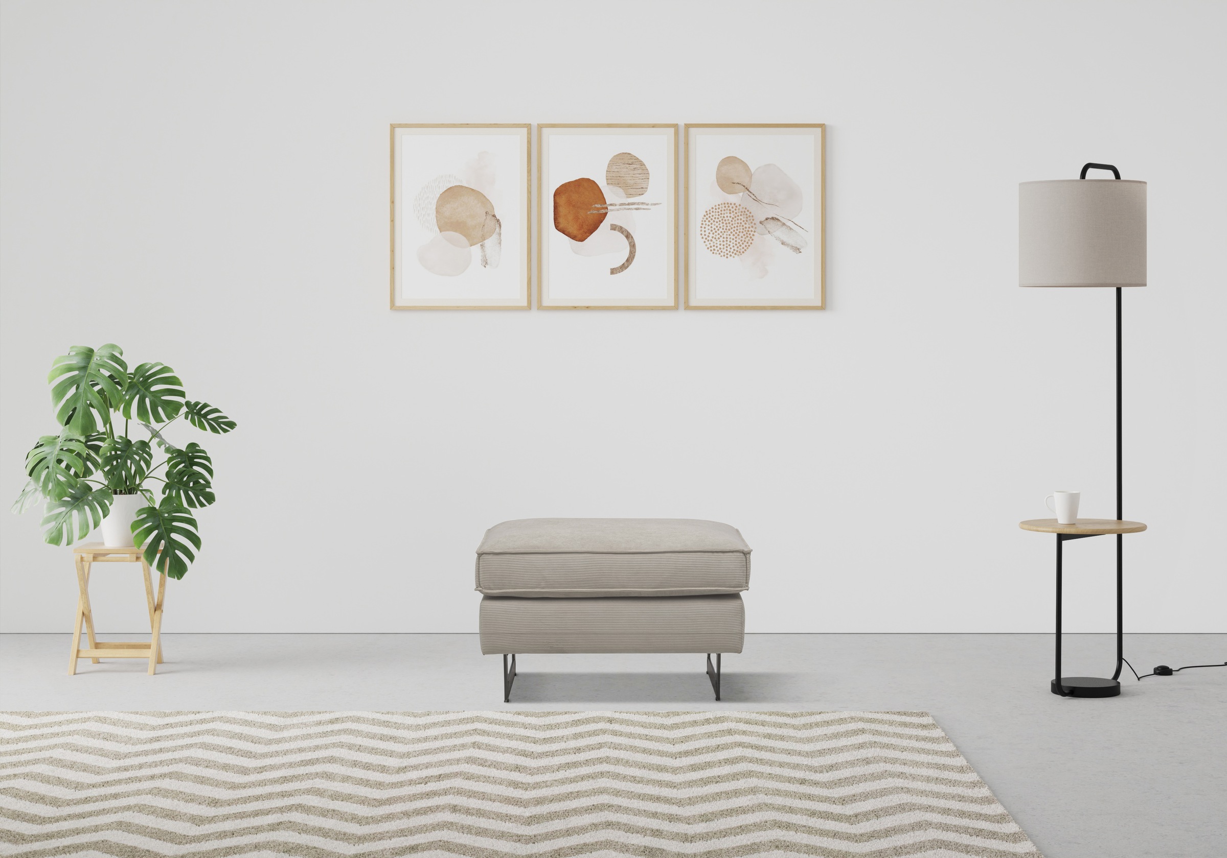 Home affaire Polsterhocker "Pinto" mit Keder, Metallfüßen und auch in Cord günstig online kaufen