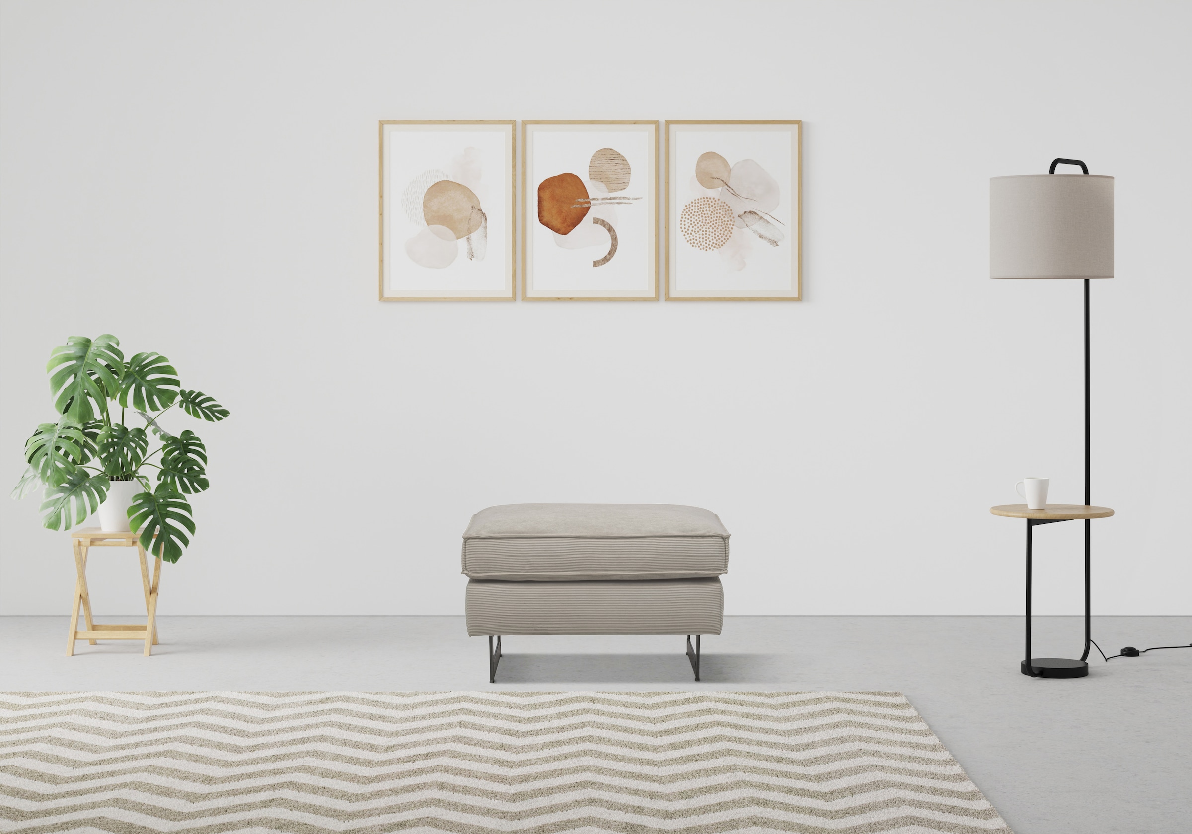Places of Style Hocker "Pinto", mit Keder, Metallfüßen und auch in Cord Bez günstig online kaufen