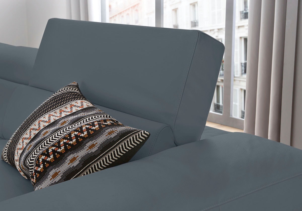 W.SCHILLIG Ecksofa »piedroo, Designsofa mit tollem Sitzkomfort, elegant und bequem, L-Form«, Kopfteilverstellung, wahlweise mit Sitztiefenverstellung, Breite 343cm