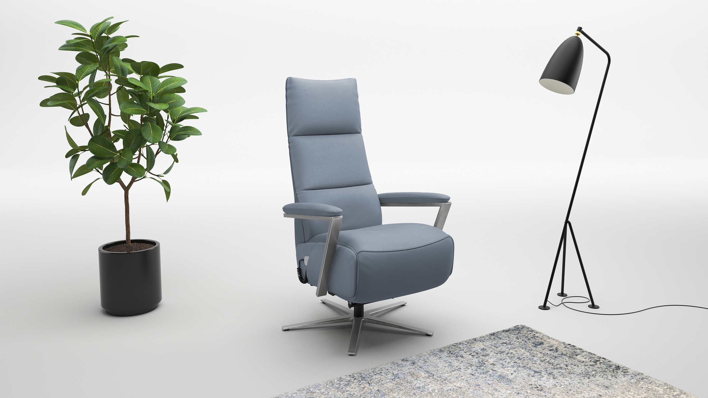 sit&more TV-Sessel "Vario Comfort, inkl. Kopfteilverstellung & 360 Drehfunktion" mit Herz-Waage-Funktion & 3 Motoren, Höhe der Armlehnen 60cm