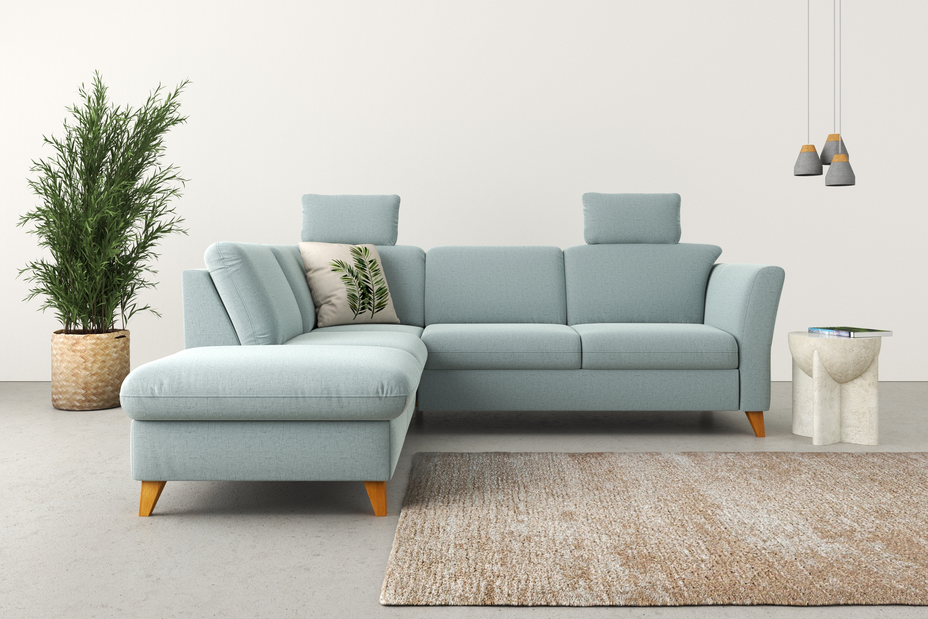 Home affaire Ecksofa "Trelleborg L-Form" Federkern-Polsterung, wahlweise mit Schlaffunktion und Stauraum