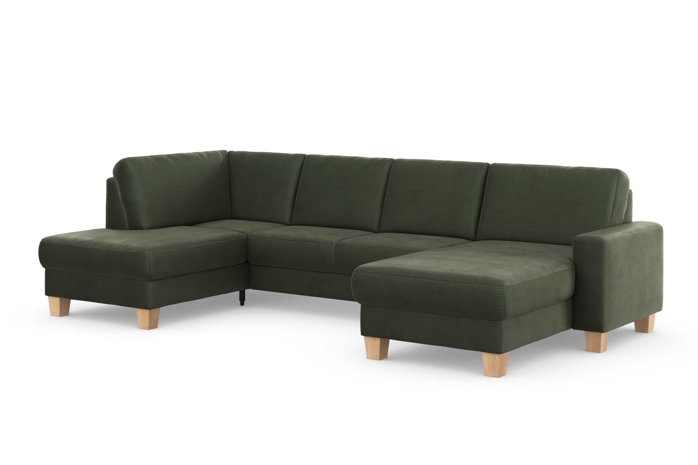 Home affaire Wohnlandschaft »Summer U-Form«, mit oder ohne Bettfunktion und Bettkasten, Cord-Bezug