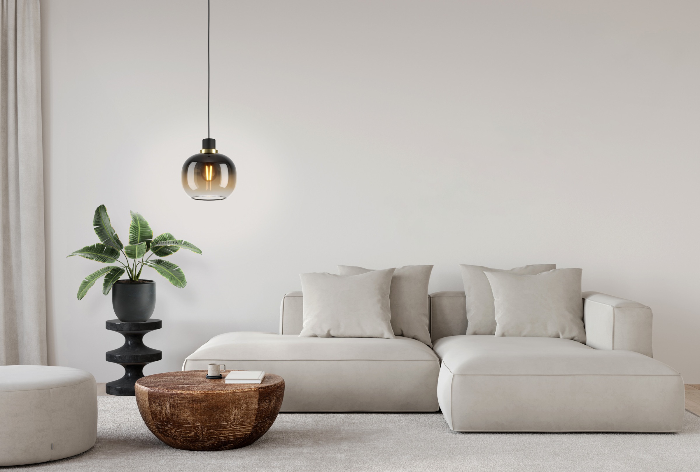 EGLO Hängeleuchte »OILELLA Pendellampe - Stahl - E27 - 1X40W - IP20« E27 1 Stk. Hängelampe, Deckenlampe, Wohnzimmer, Esszimmer, H110 x Ø19 cm