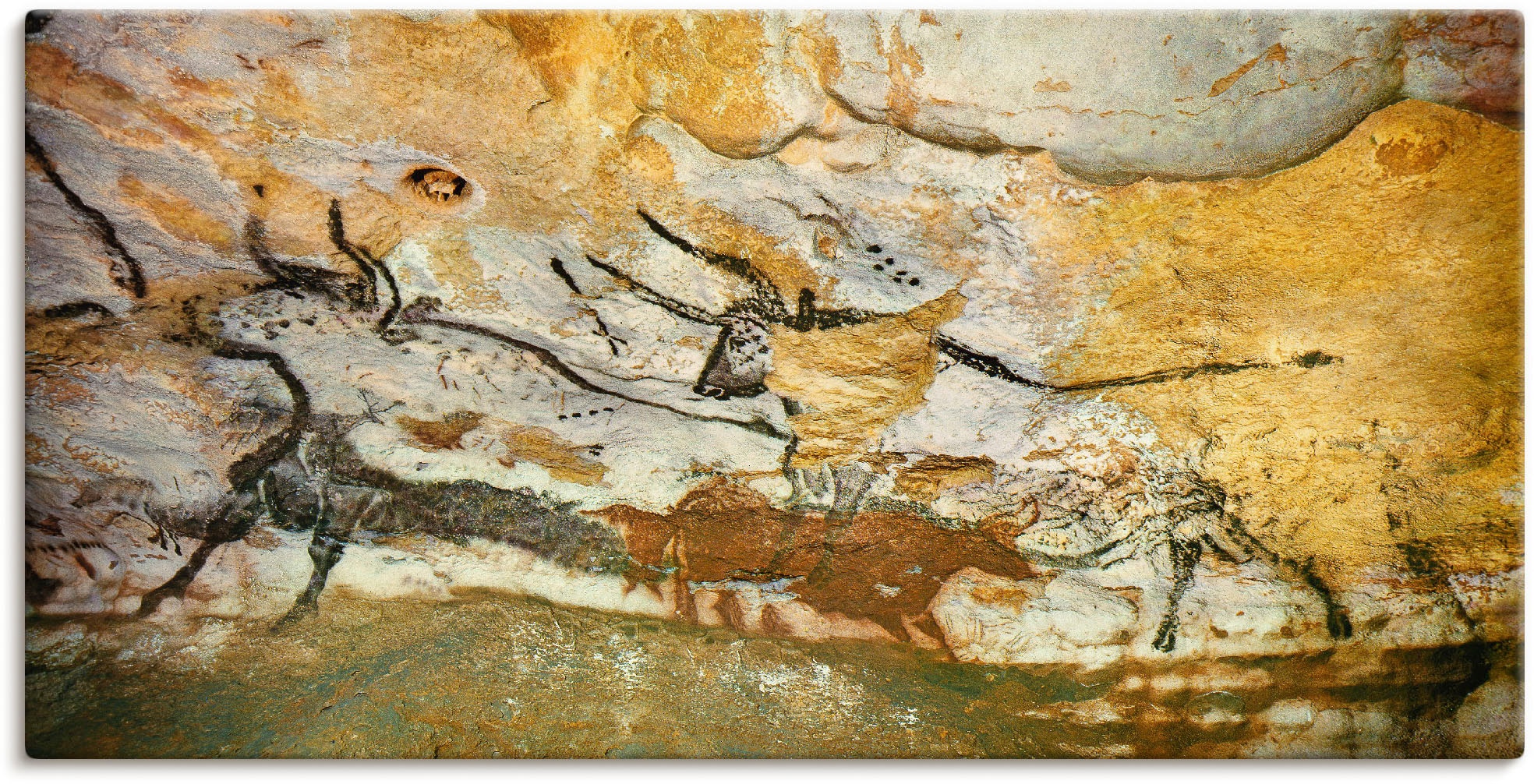 Artland Wandbild "Höhle von Lascaux Stiere", Wildtiere, (1 St.), als Leinwandbild, Poster, Wandaufkleber in verschied. G