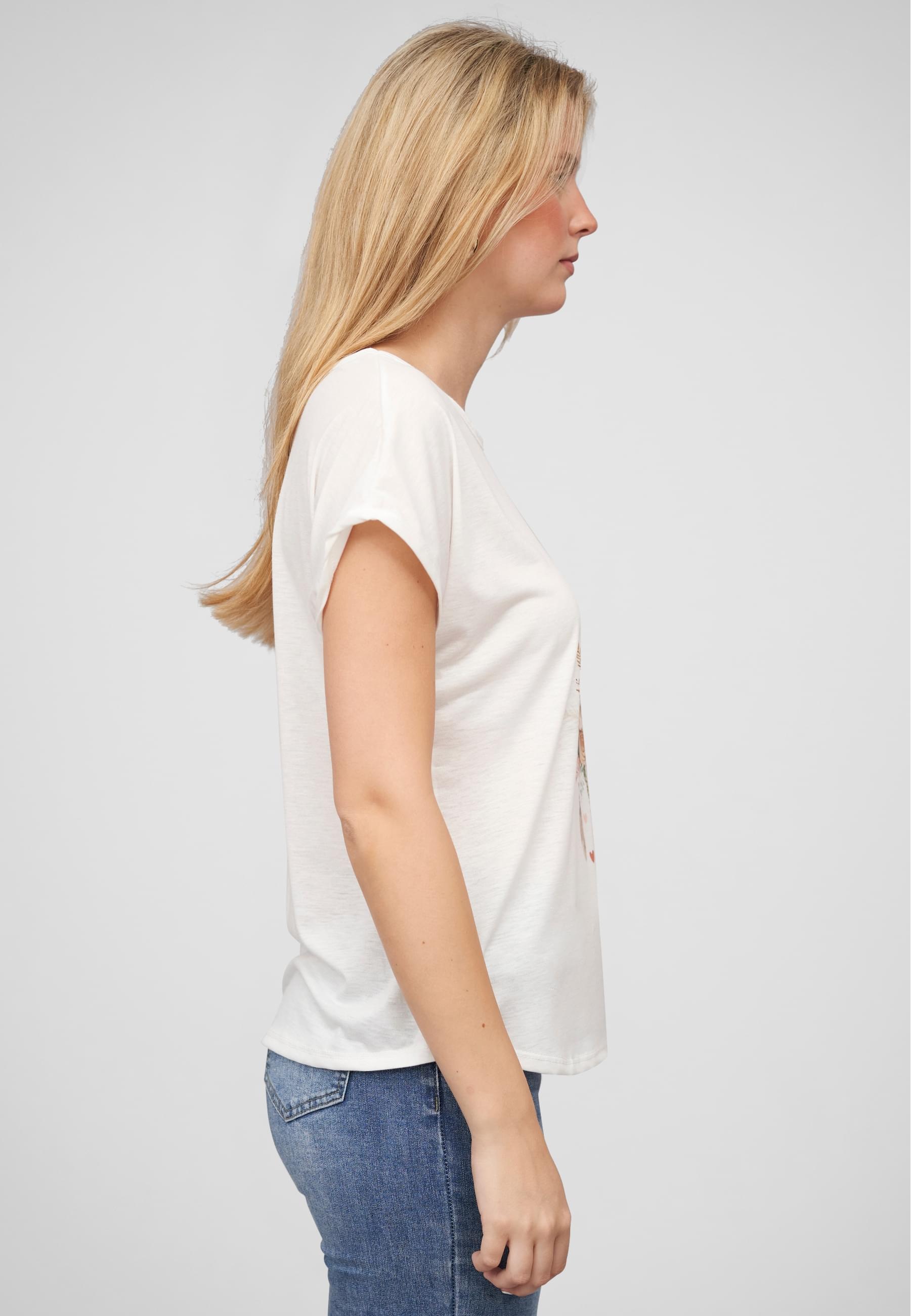 CLOUD 5IVE T-Shirt »CLOUD 5IVE Viskose T-Shirt mit Traumfänger-Blumen Print« 1 Stk. tlg.