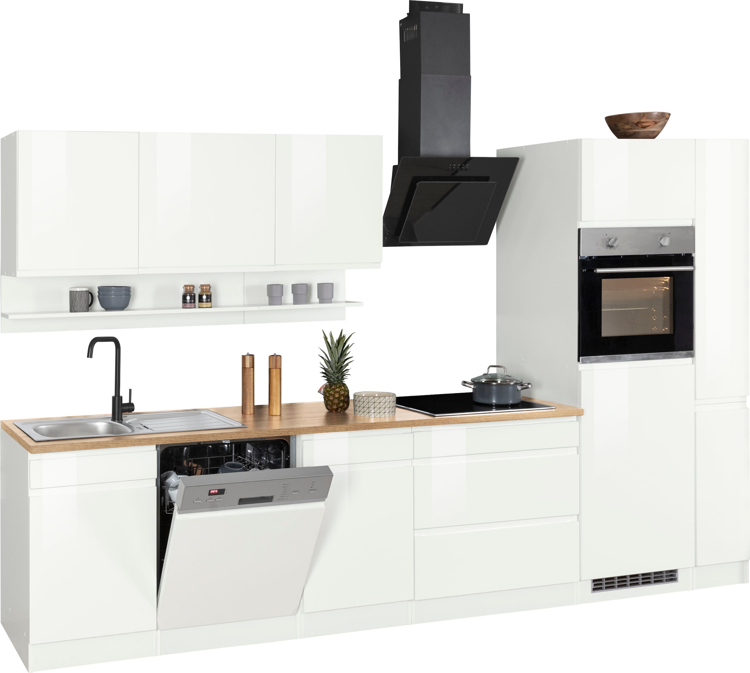 KOCHSTATION Küchenzeile »KS-Virginia«, Breite 330 cm, ohne E-Geräte