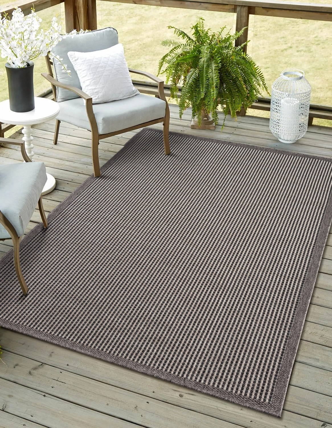 Myflair Möbel & Accessoires Outdoorteppich "Natura, LAGERRÄUMUNG" rechteckig 6 mm Höhe Uni Farben, mit Bordüre, Outdoor geeignet, Balkon, Terrasse