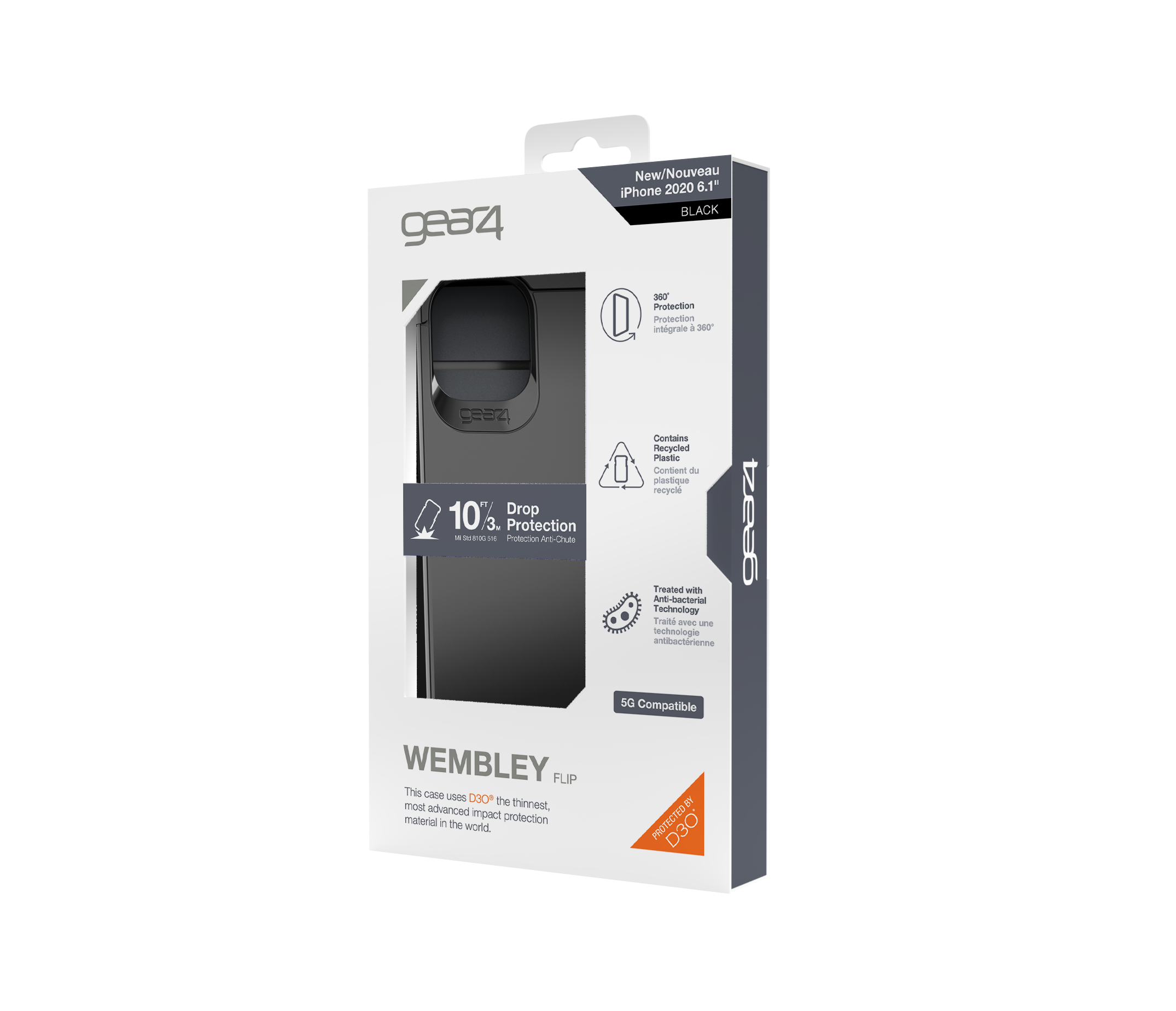 Gear4 Backcover »Wembley Flip for iPhone 12 / 12 Pro black«, IPHONE 12/12 PRO