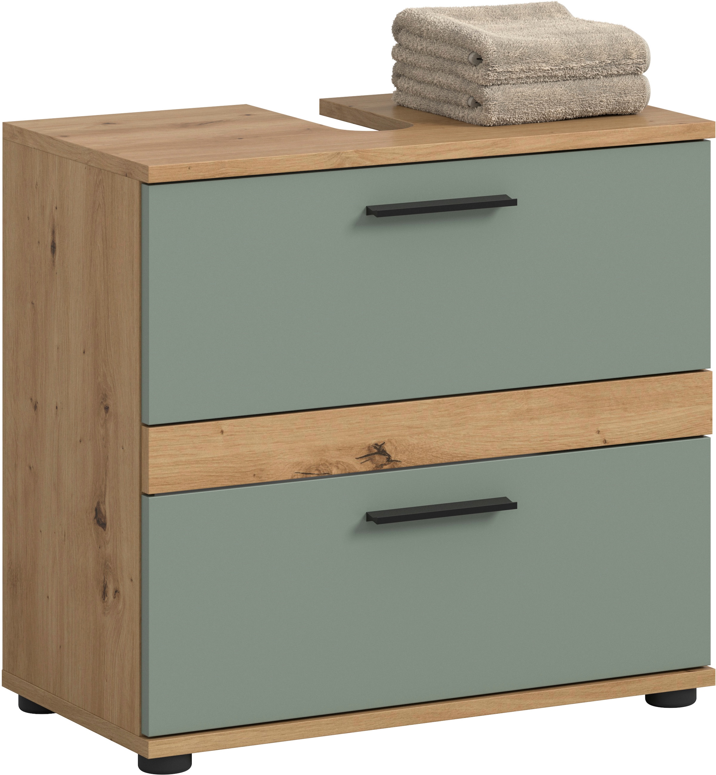 welltime Waschbeckenunterschrank "LUCCA, Breite 60 cm, 2 Schubkästen, hochwertige MDF Front"