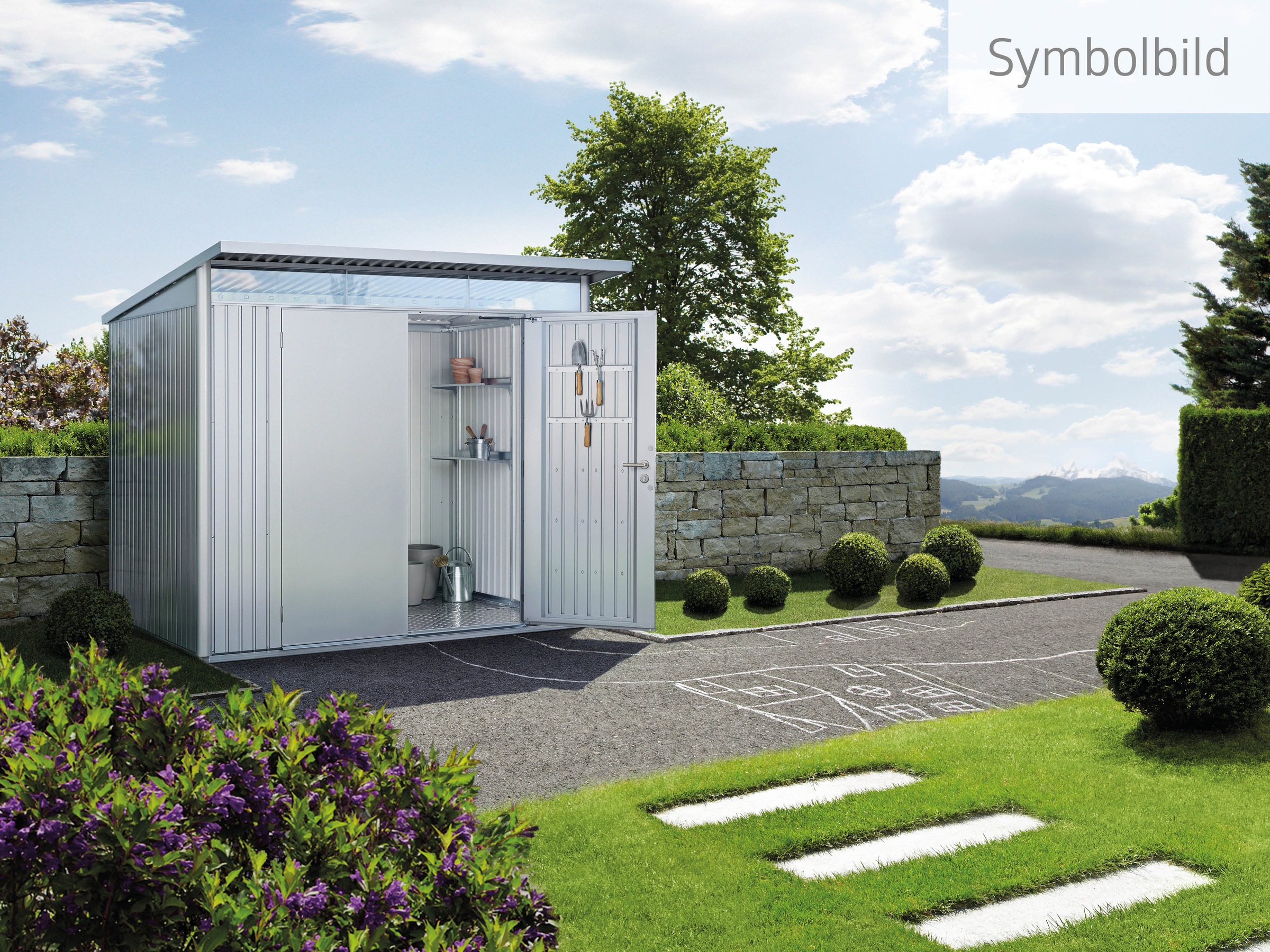 Biohort Gerätehaus »AvantGarde, Gr. A3« verschiedene Farben, mit Doppeltür schmal