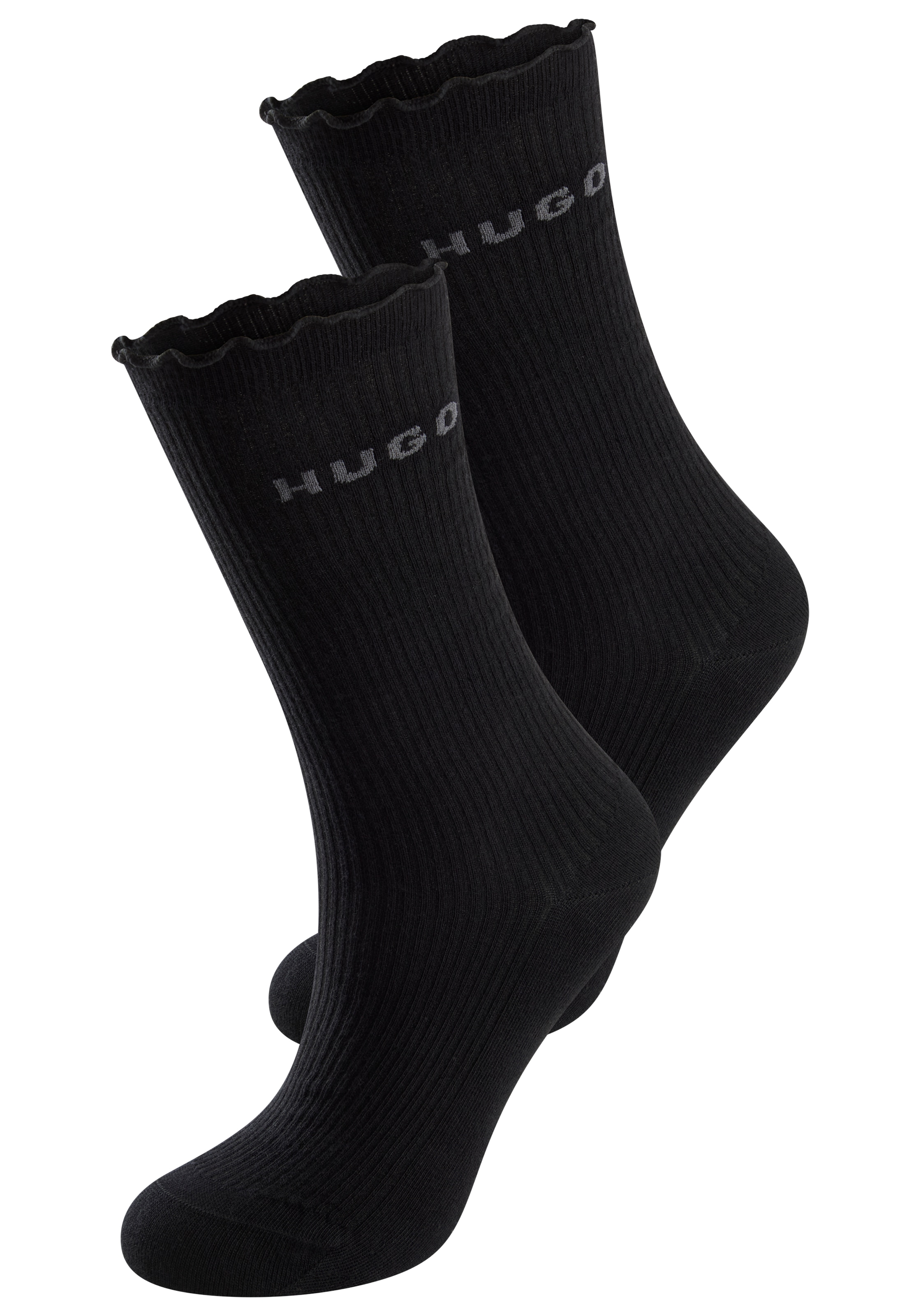 HUGO Underwear Basicsocken "2P RS LETTUCE CC W", (2 Paar), Bund leicht gekr günstig online kaufen