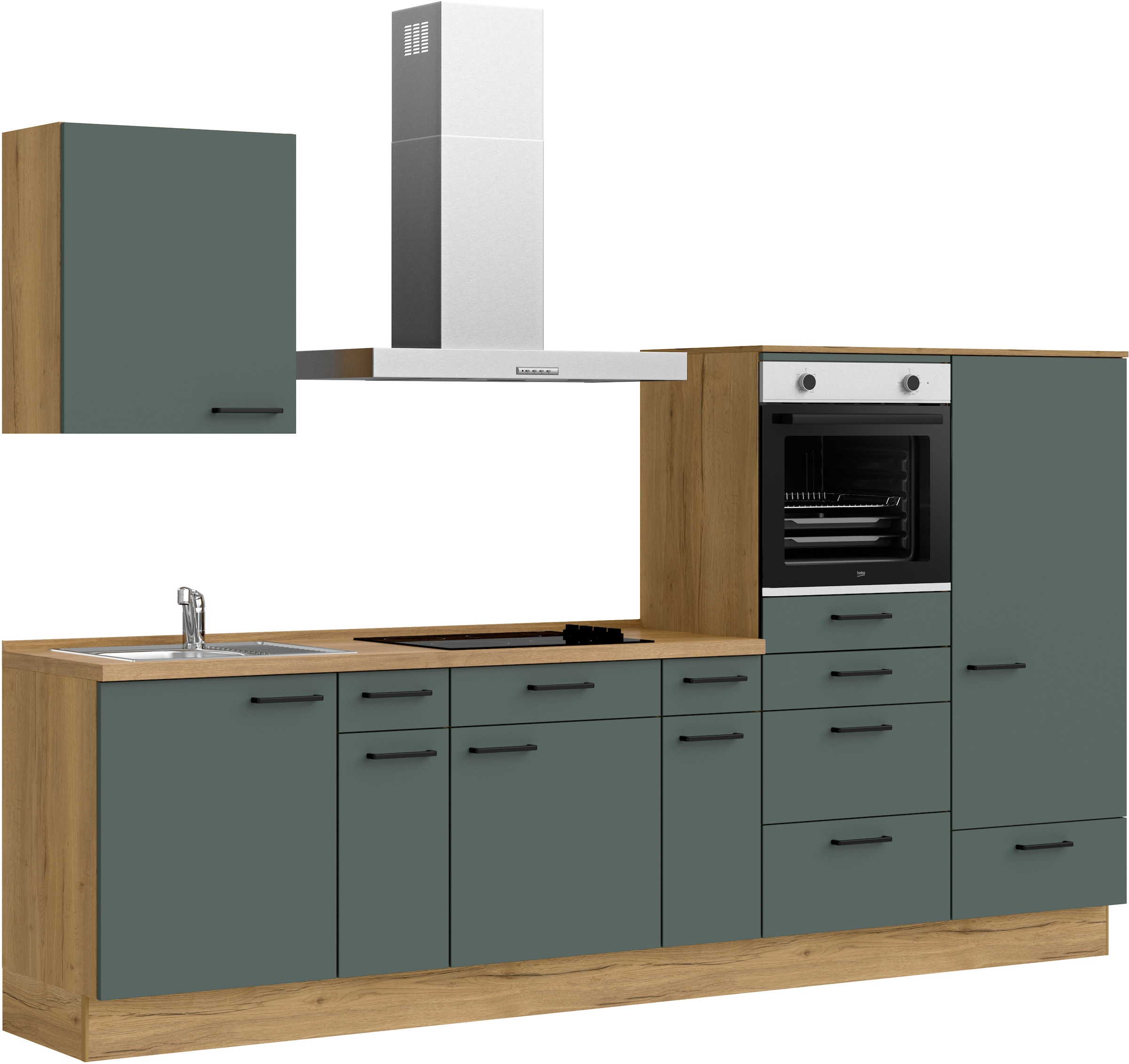 nobilia® Küchenzeile »"Easytouch I"«, vormontiert, Ausrichtung wählbar, Breite 300 cm, wahlw. mit E-Geräten
