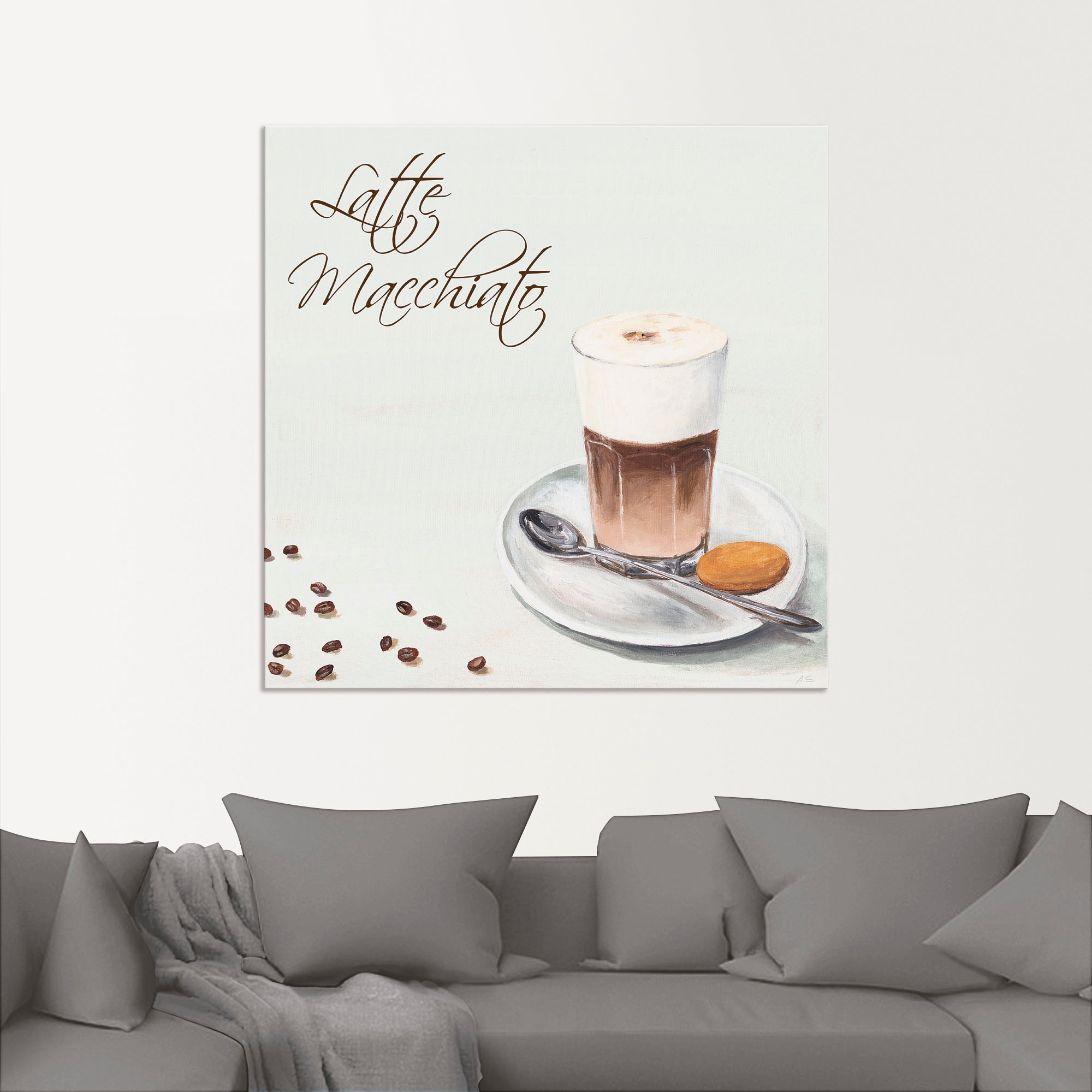 Artland Alu-Dibond-Druck »Latte Macchiato II«, Getränke, (1 St.), für Innen- und Außenbereich geeignet, Outdoorbild