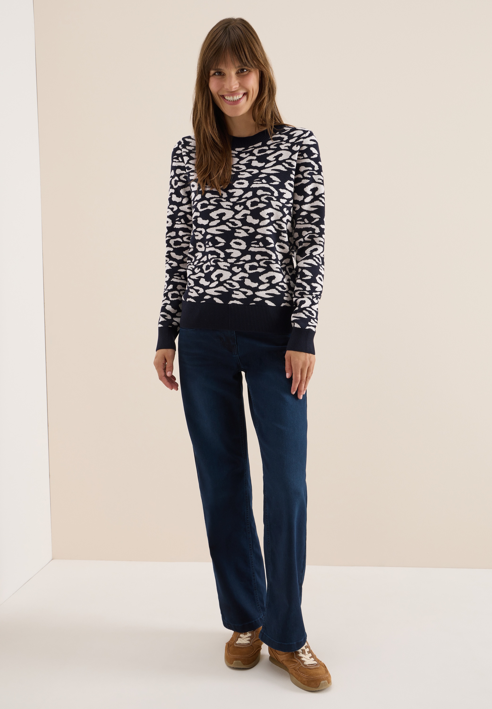 Cecil Strickpullover, mit Leomuster