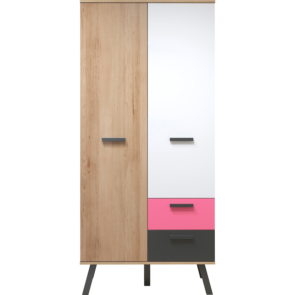 trendteam Kleiderschrank »Mats«, Front teilweise wechselbar - Rosa oder Blau