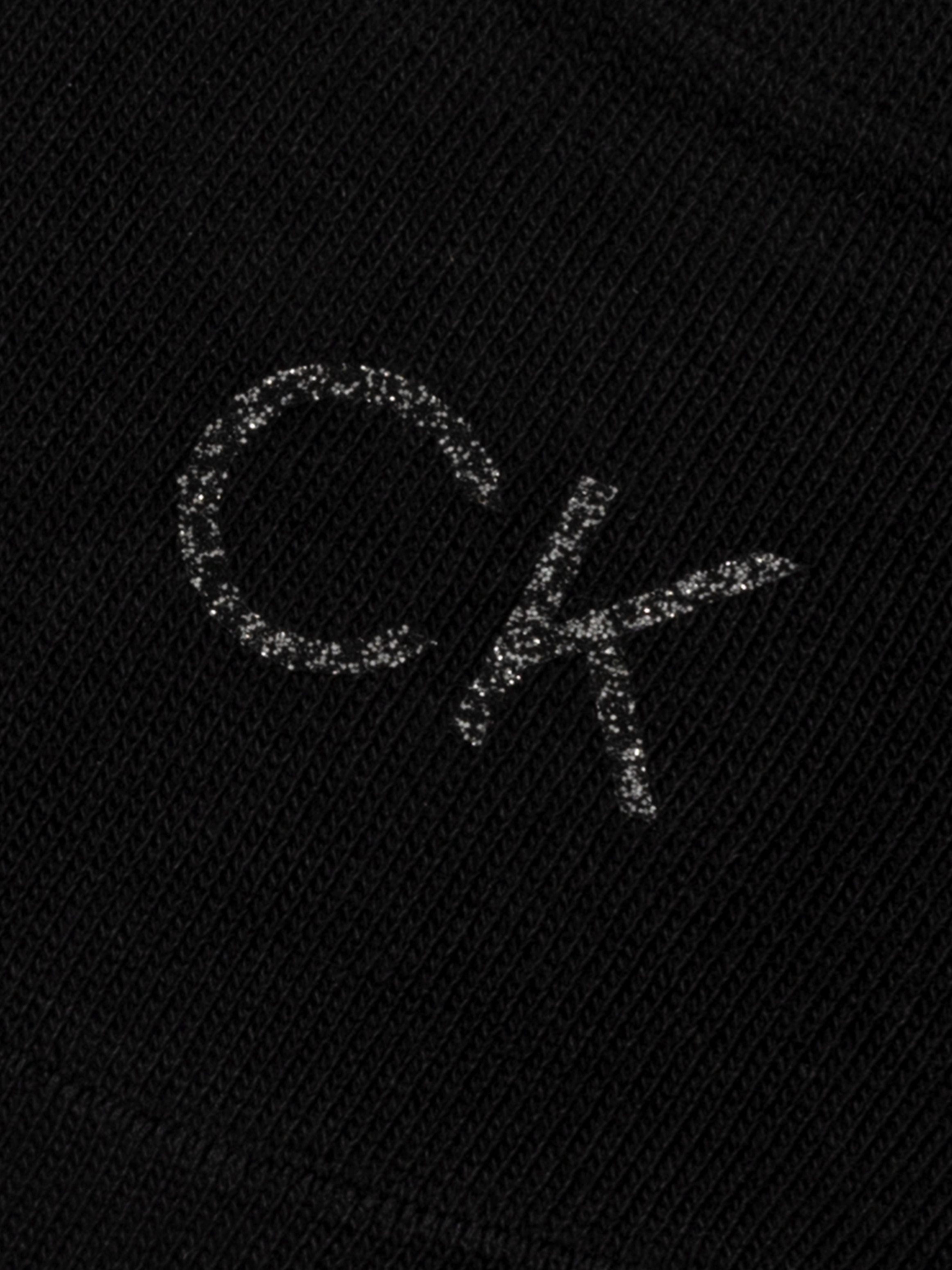 Calvin Klein Jeans Füßlinge »CK WOMEN FOOTIE MID CUT 2P SHINY LOGO«, (2 Paar), Vorn mit kleinem Glitzer-Logo