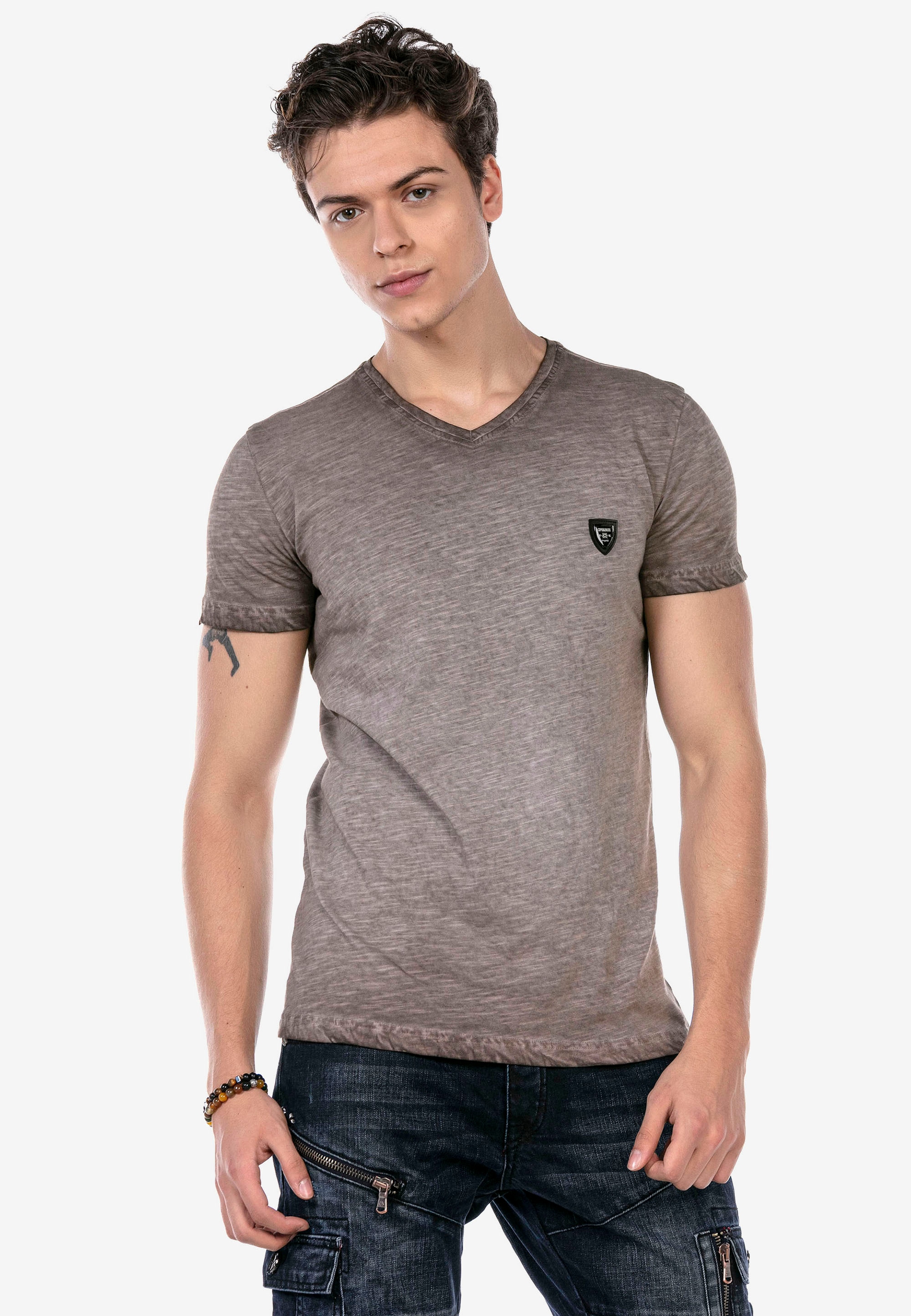 Cipo & Baxx T-Shirt »CT647« in melierterm Design