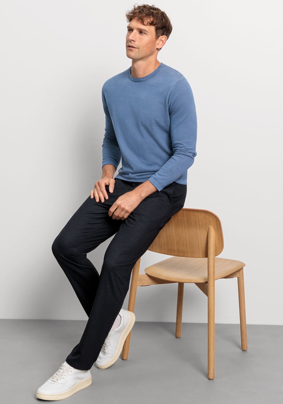 OLYMP Rundhalspullover »OLYMP Strick Casual«, Crew Neck