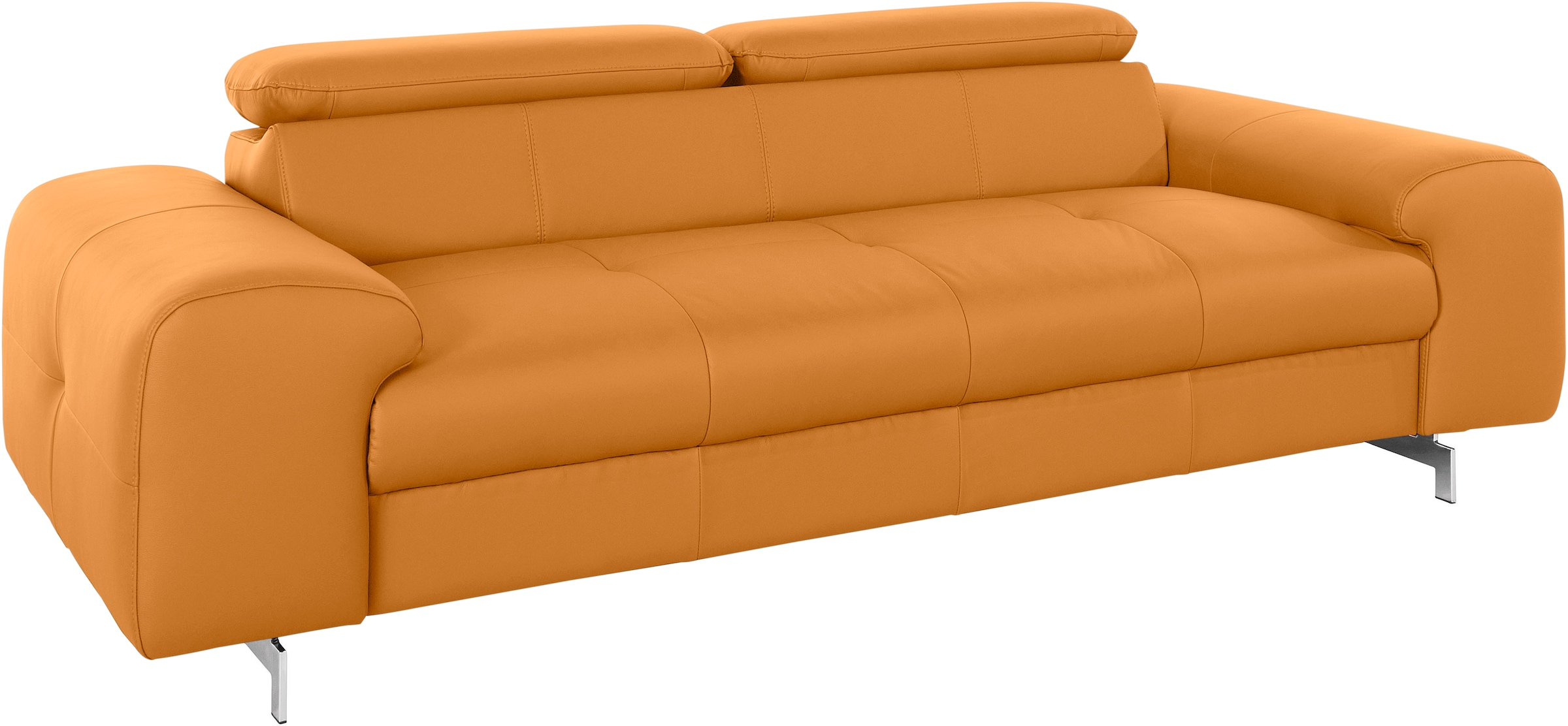 COTTA 3-Sitzer »Chef«, Big-Sofa mit Kopfteilverstellung, edle Metallkufen