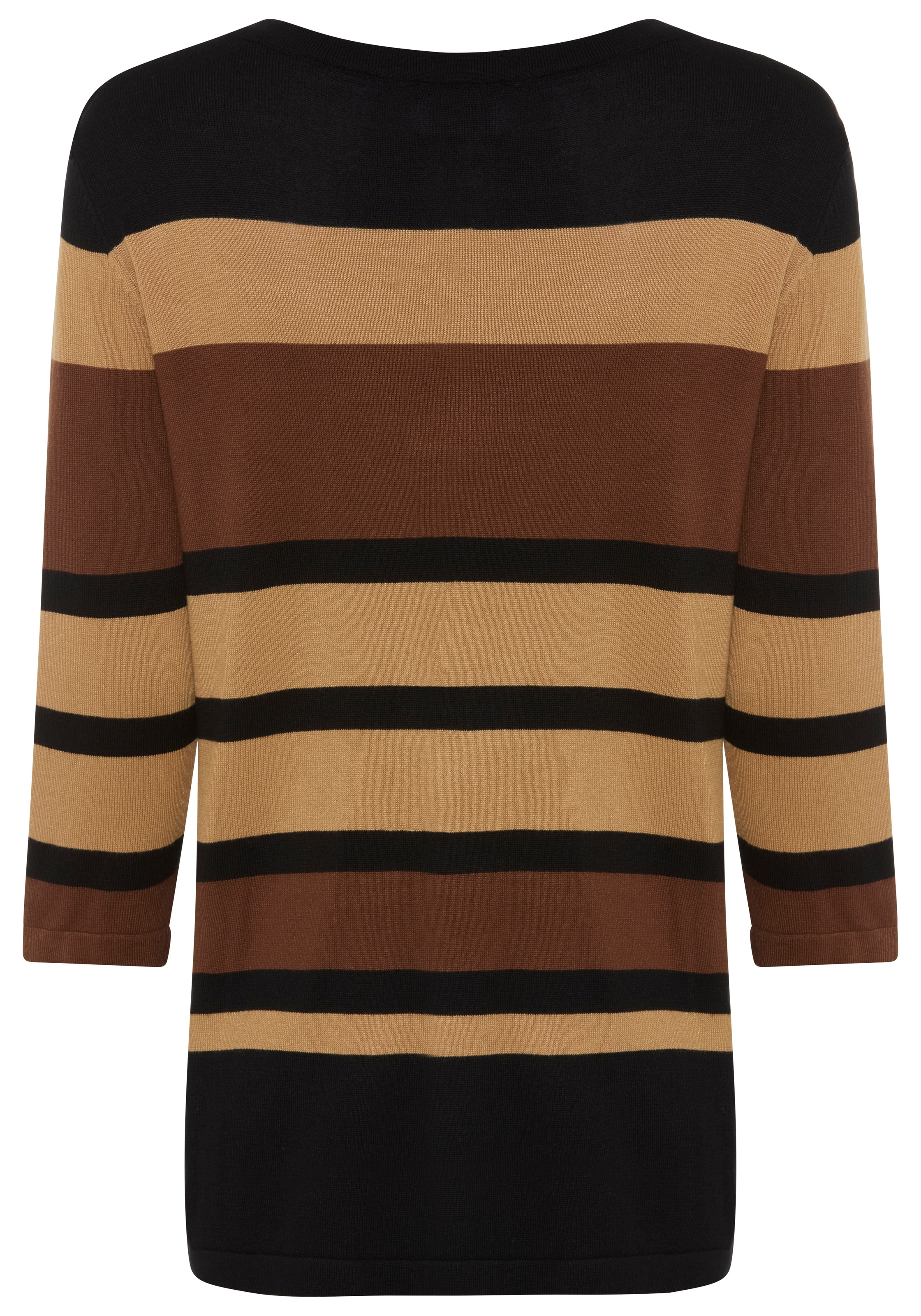 Boysen's 3/4 Arm-Pullover im modischen Streifen-Design mit Zierknopfleiste