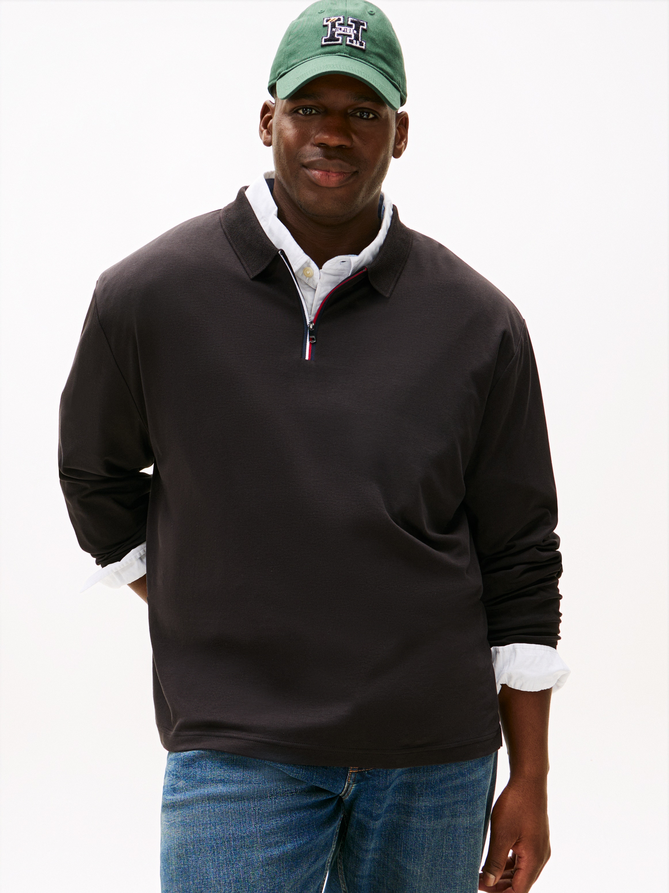 Tommy Hilfiger Big & Tall Langarm-Poloshirt "ZIP INTERLOCK POLO", Große Grö günstig online kaufen