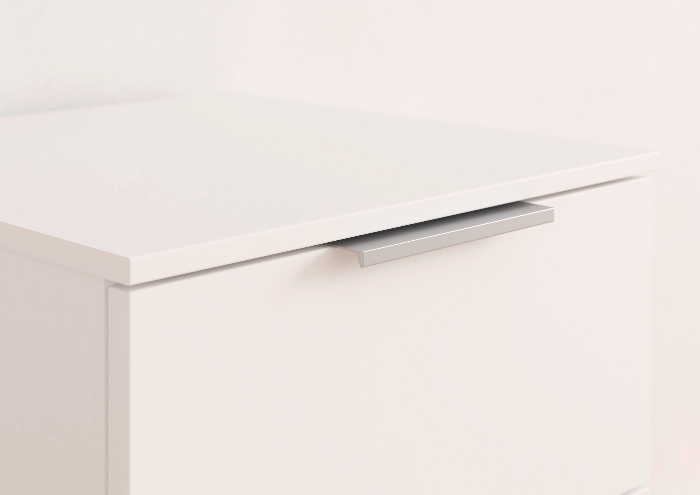 OTTO home Nachtkommode »Nachttisch Nachtschrank Schubladen Sideboard Schubladenkommode ASTANA« Breite 40 cm / Höhe 61 cm,  mit 3 geräumigen Schubladen, Kantengriff in Alufarben MADE IN GERMANY