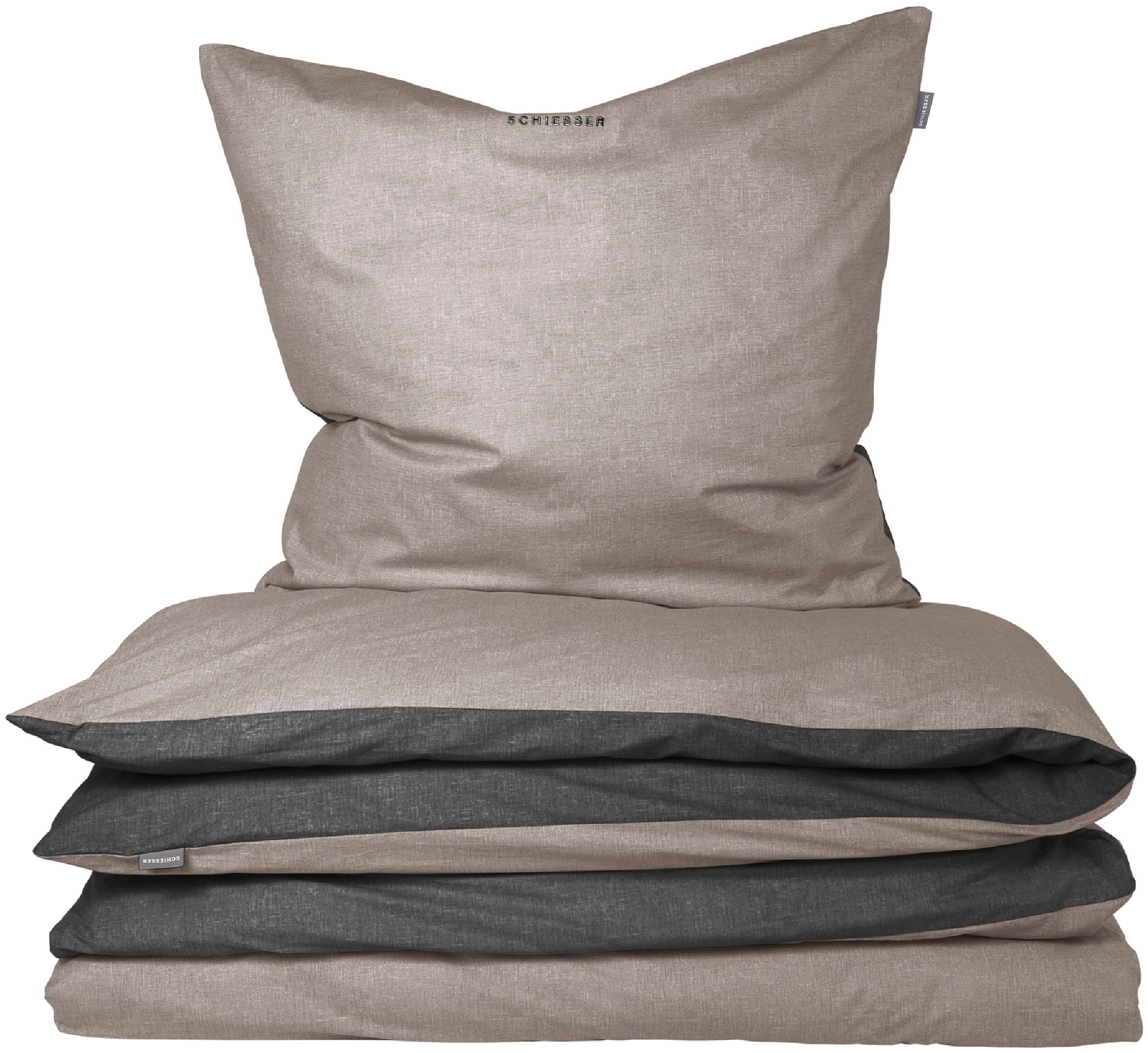 Schiesser "Doubleface aus weicher Baumwolle mit edlem Melangeeffekt" 2 Stk. günstig online kaufen