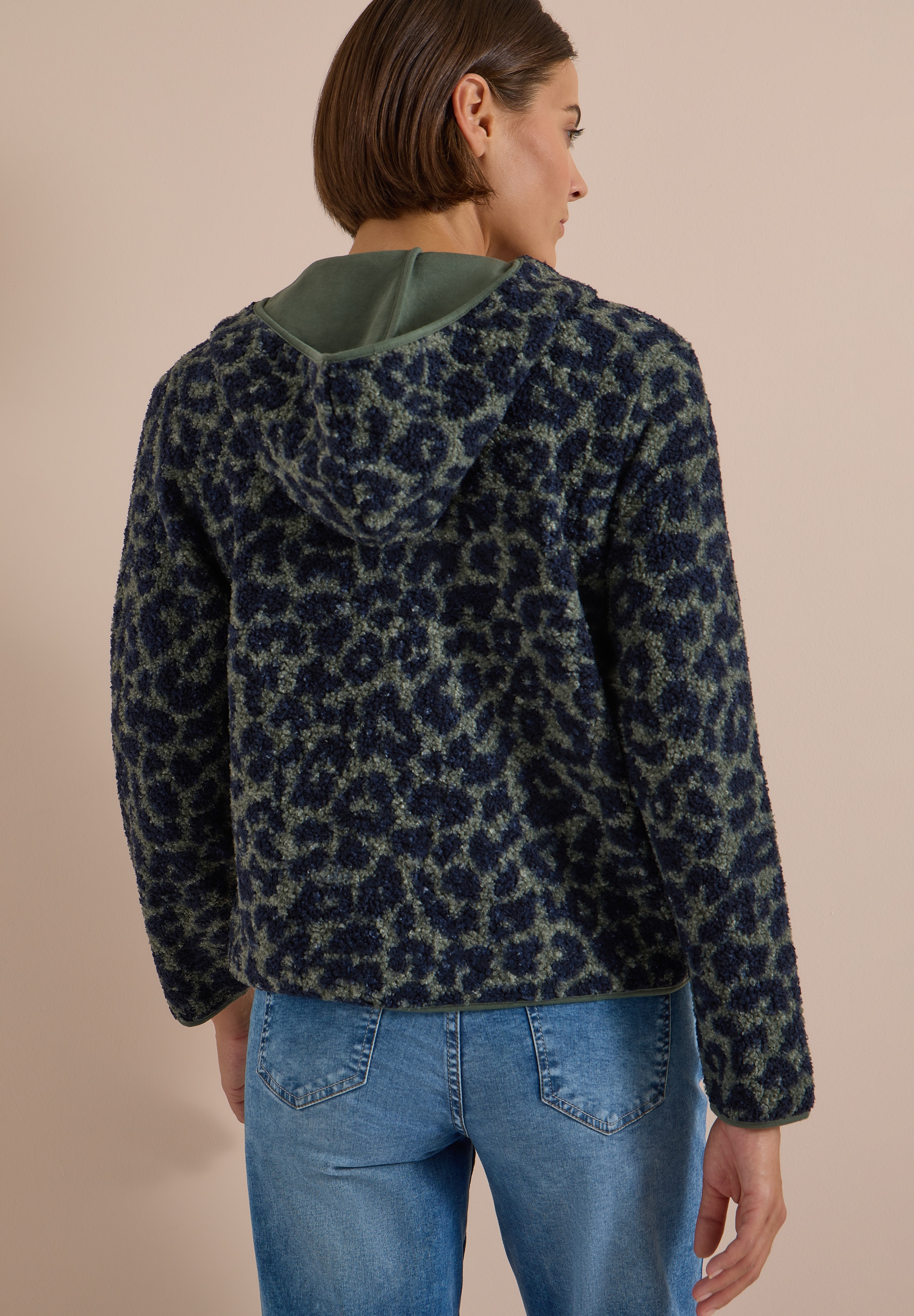 Cecil Kapuzenplüschjacke mit Kapuze mit Kapuze, Animal Print