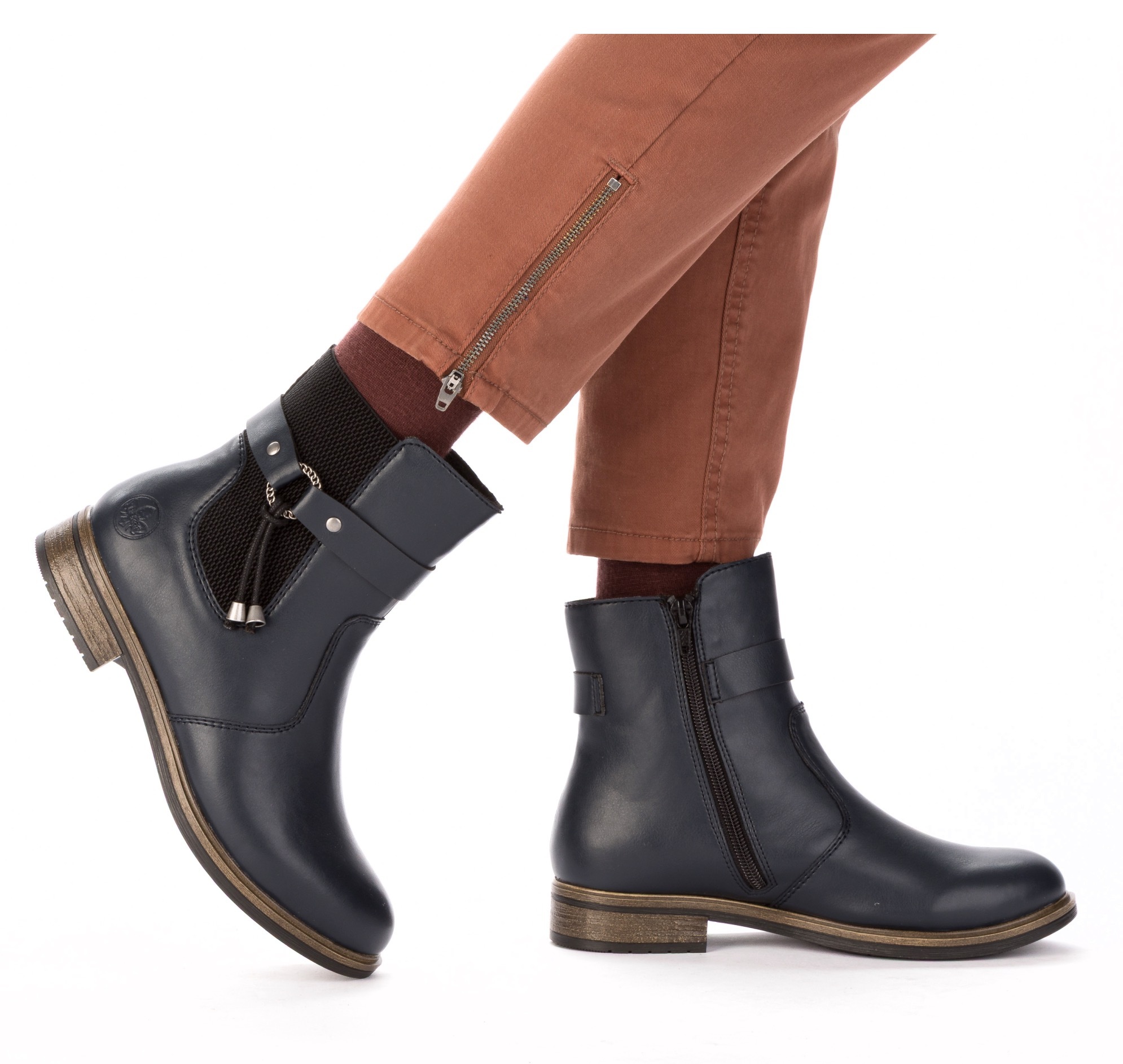 Rieker Winterstiefelette, Chelseaboots, Winterboots, Blockabsatz, mit Innenreißverschluss