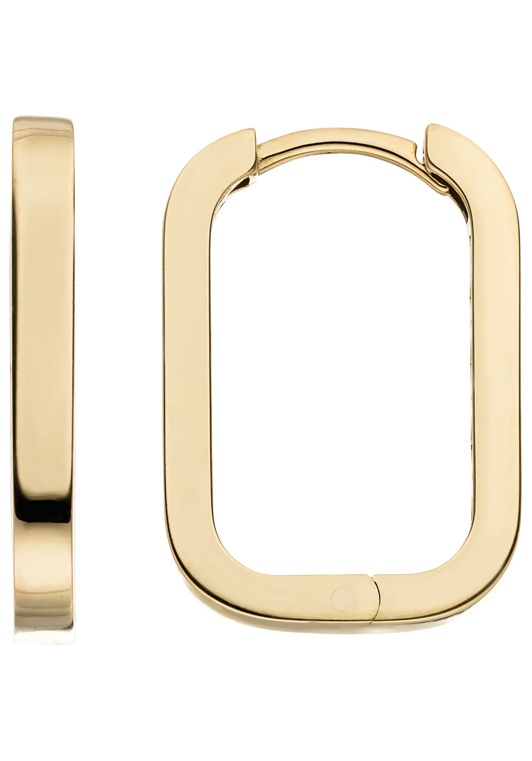 Paar Creolen JOBO "Ohrringe abgerundet 18 mm", gelbgold 333, Ohrringe, Damen, Gelbgold 333, 8 Karat 333 Gold