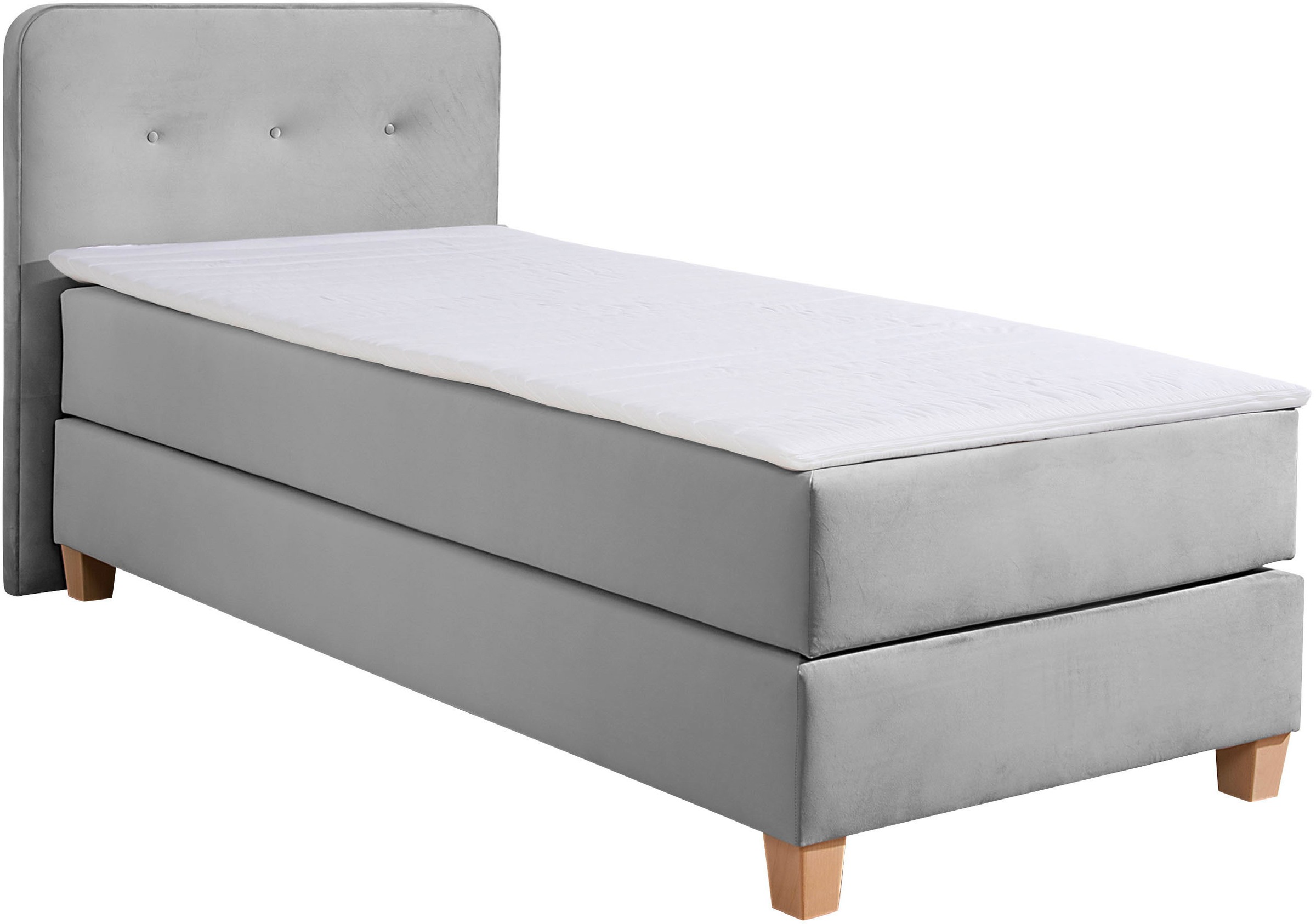 Home affaire Boxspringbett »Fargo«, inkl. Topper, in 3 Matratzenarten, in Samt- oder Strukturstoff