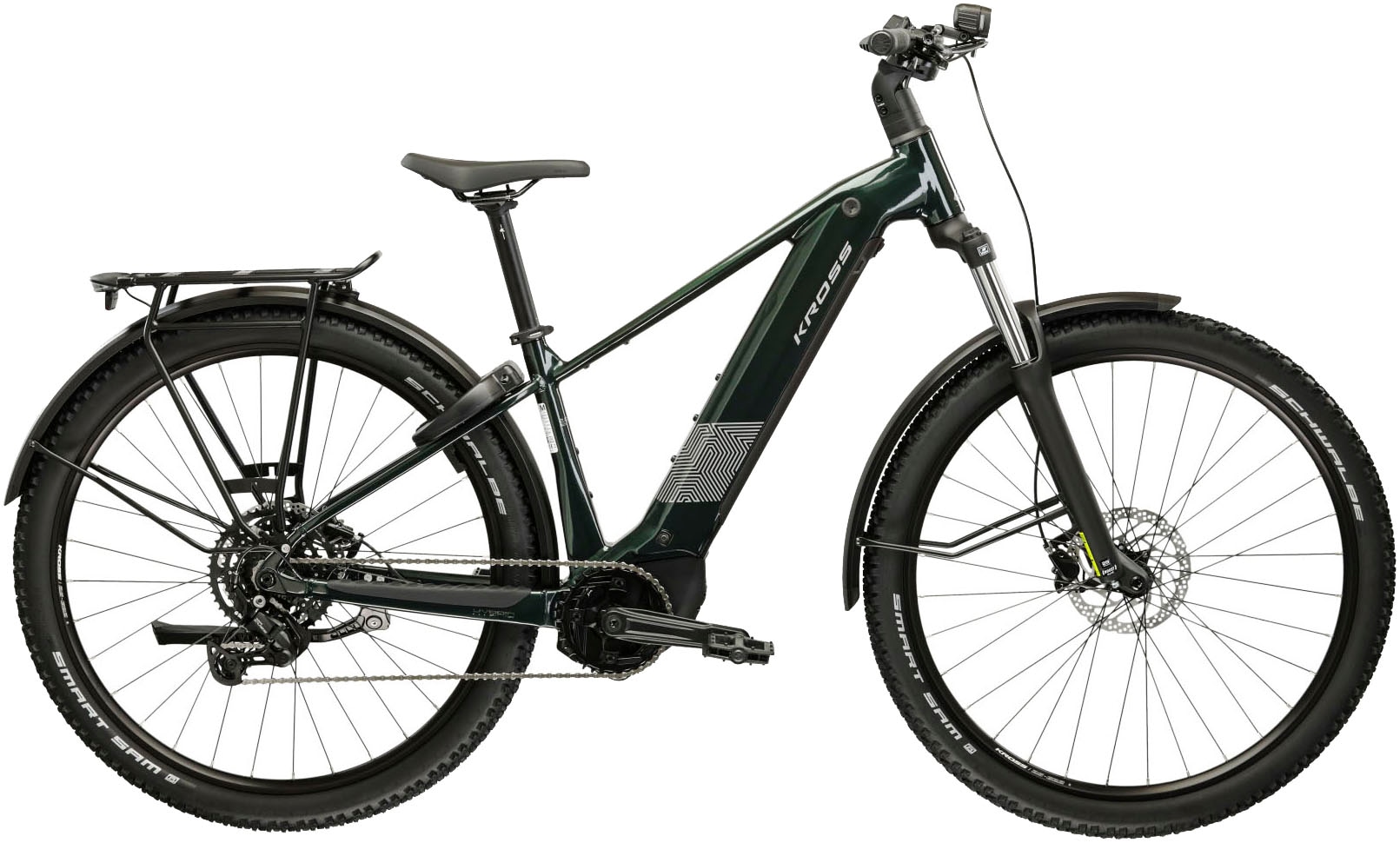 Kross "Influx Hybrid SUV 2.0 16,7Ah / BOSCH 600 Wh 29" grün 9 Gänge 2026" 9 Gang Shimano CUES U4000 Schaltwerk Kettenschaltung Mittelmotor 250 W BOSCH PERFORMANCE LINE PX 36 V/250 W, Mittelmotor