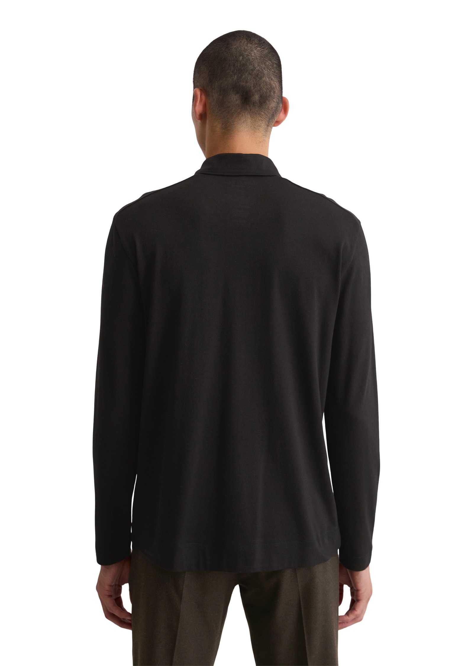 Thumbnail - Marc OPolo Langarm-Poloshirt "aus weichem Wool Blend Jersey"