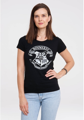 T-Shirt »Harry Potter - Hogwarts Logo (Weiß)«, mit lizenziertem Originaldesign