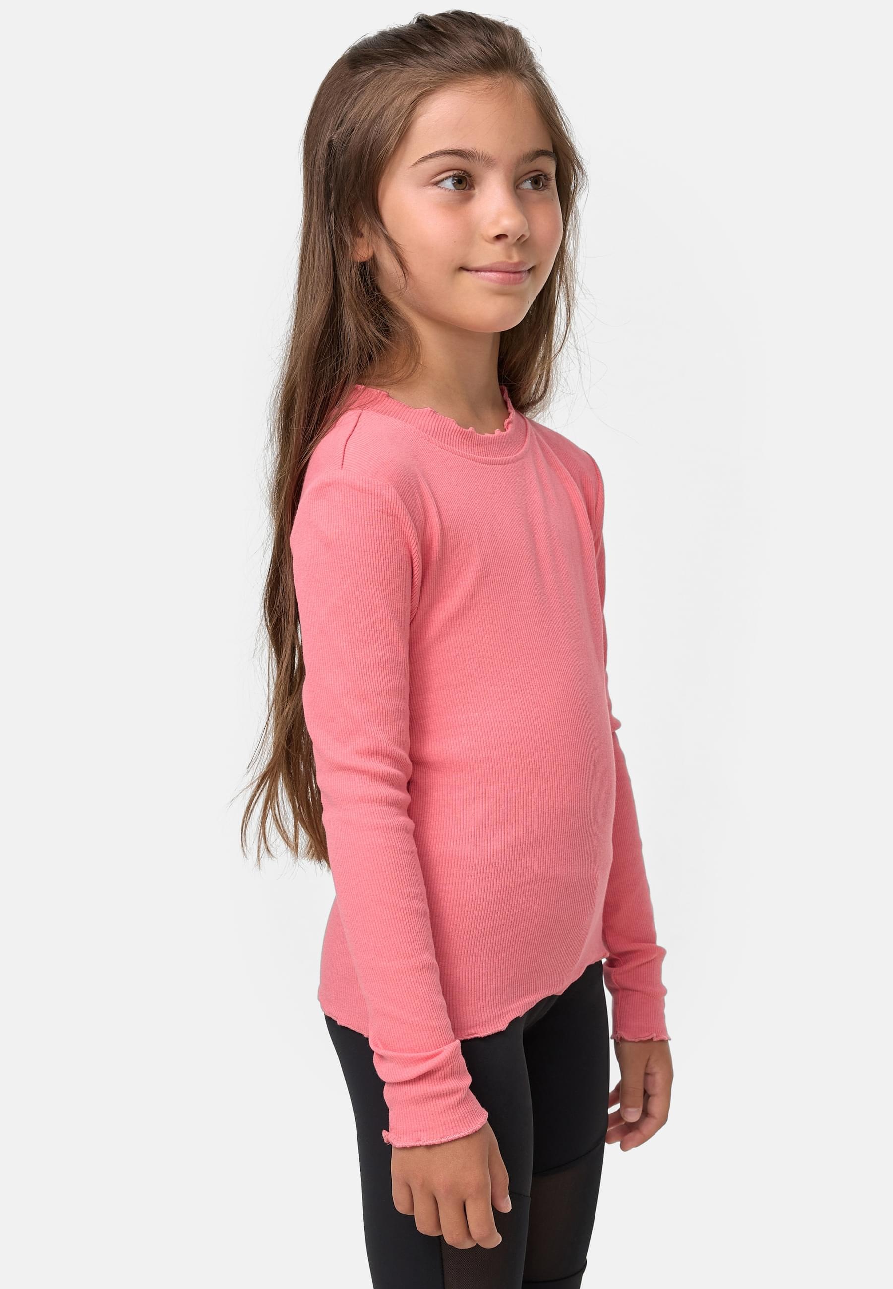 URBAN CLASSICS Longsleeve »Urban Classics Damen Girls Short Rib Longsleeve«, (1 tlg.)