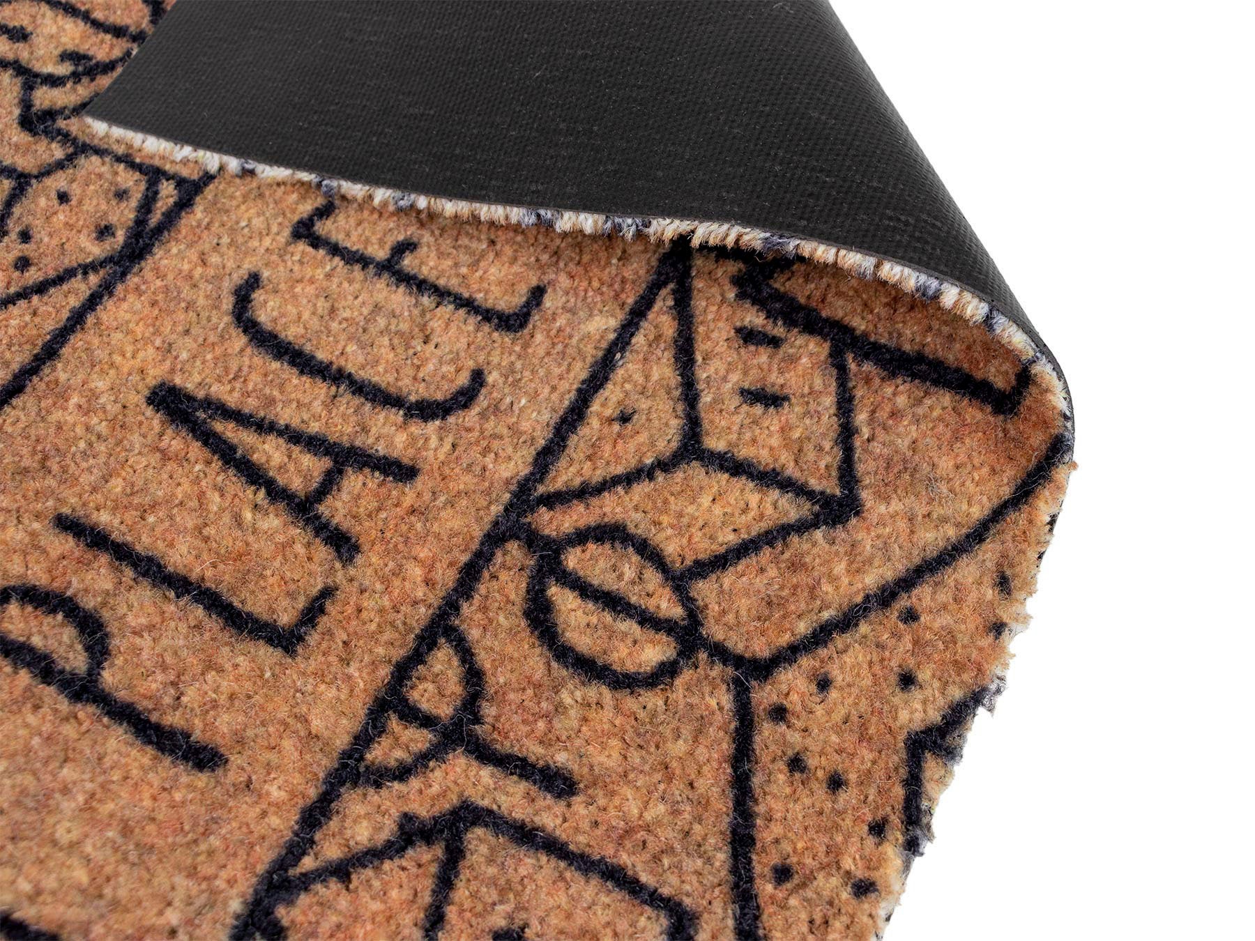 Primaflor-Ideen in Textil Fußmatte »Schmutzfangmatte COUNTRY, Place in Town«, rechteckig, 7 mm Höhe, Schmutzfangmatte, Kokos-Optik, mit Spruch, rutschhemmend, waschbar