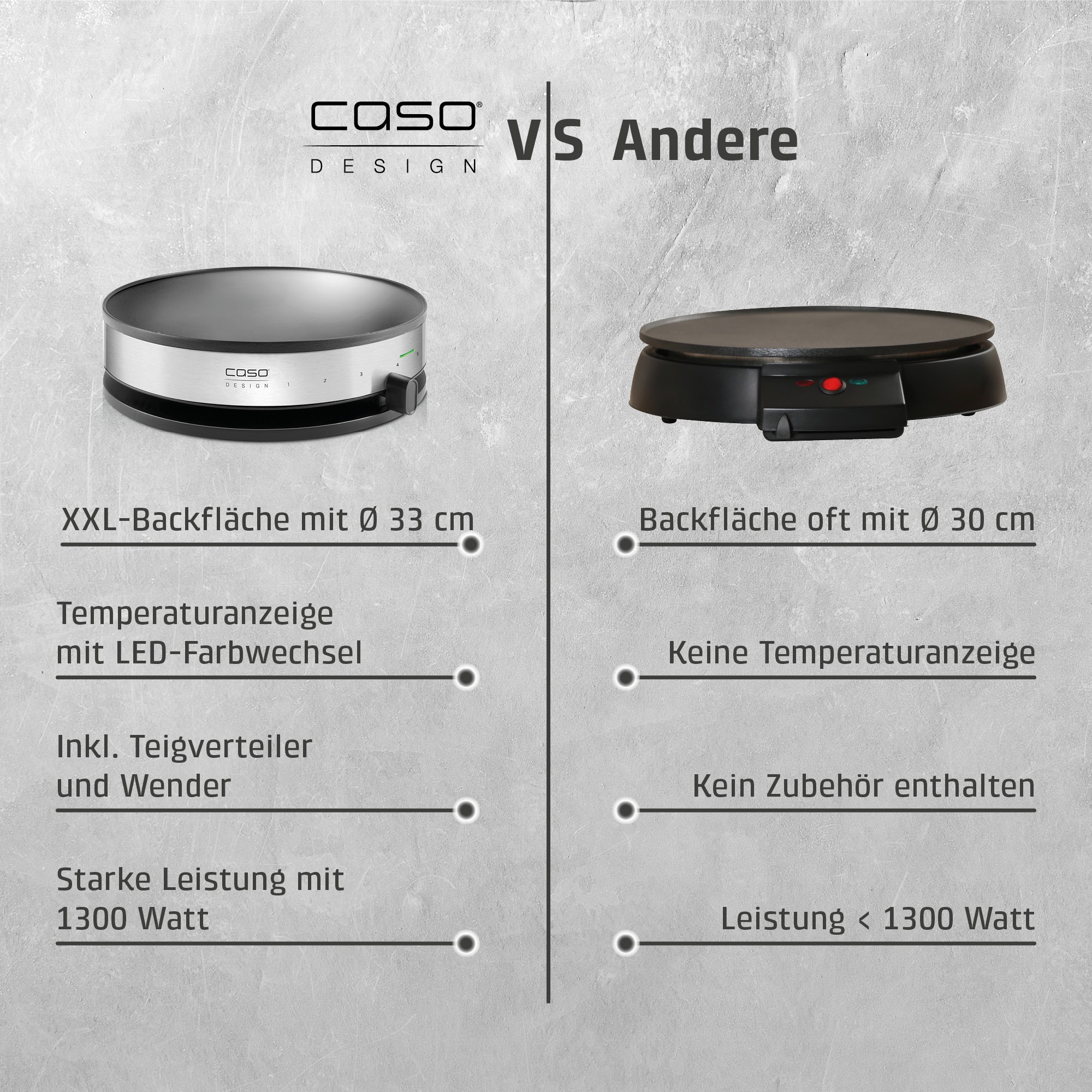 Caso Crêpesmaker »CM1300« 1300 W Ø 33 cm