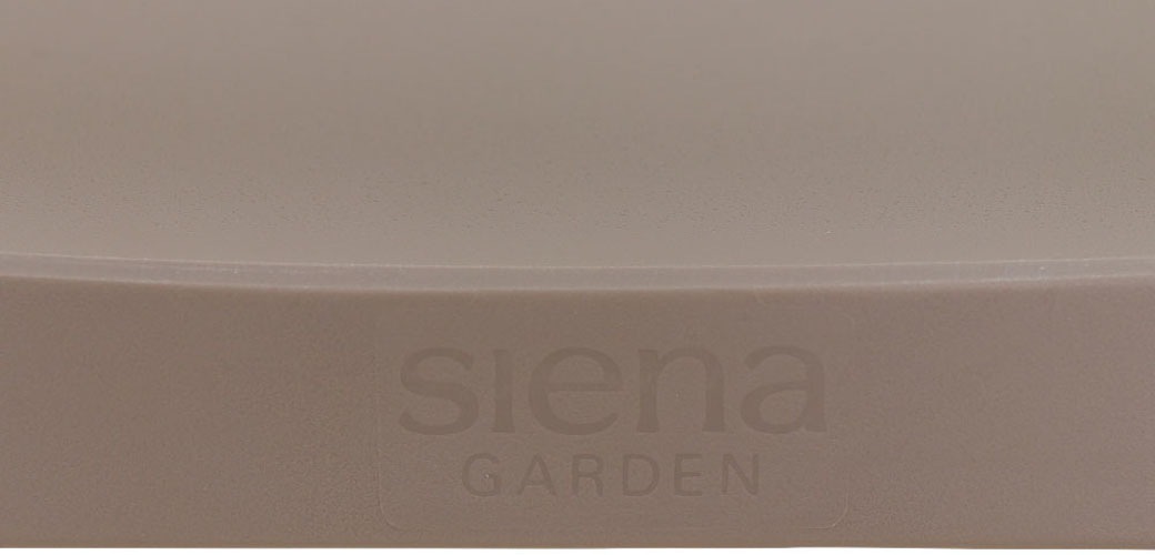 Siena Garden Gartensessel »Lane Sessel taupe 2er Set mit Tisch« Set, 2 Stk. tlg. 2 x Stapelsessel + Tisch Sola 65 x 65 cm